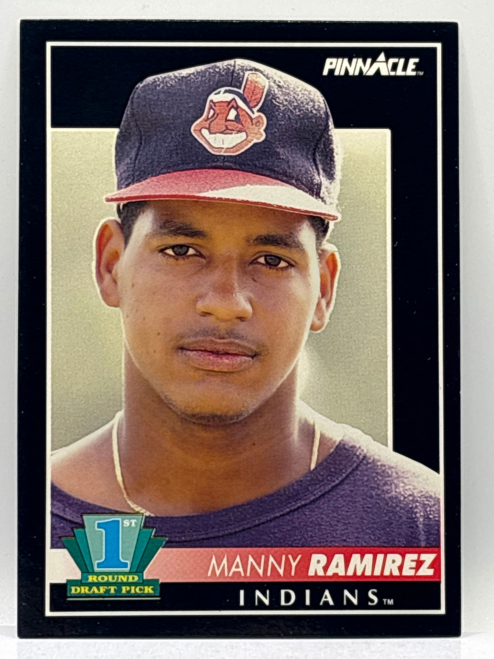 1992 SCORE PINNACLE MANNY RAMIREZ 1ST ROUND DRAFT PICK ROOKIE CARD (1 of 2)