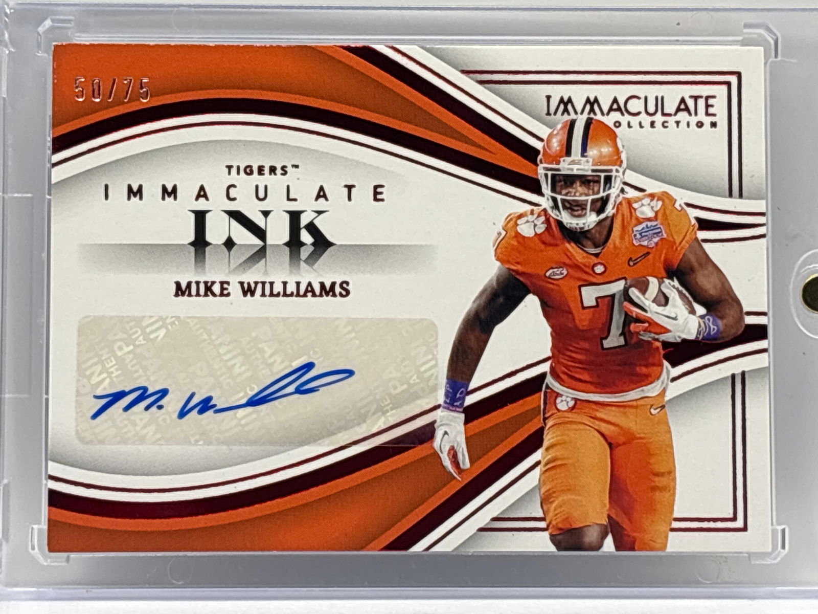 /75 2023 PANINI IMMACULATE COLLECTION MIKE WILLIAMS AUTOGRAPHED IMMACULATE INK: THE HOBBY BOX
