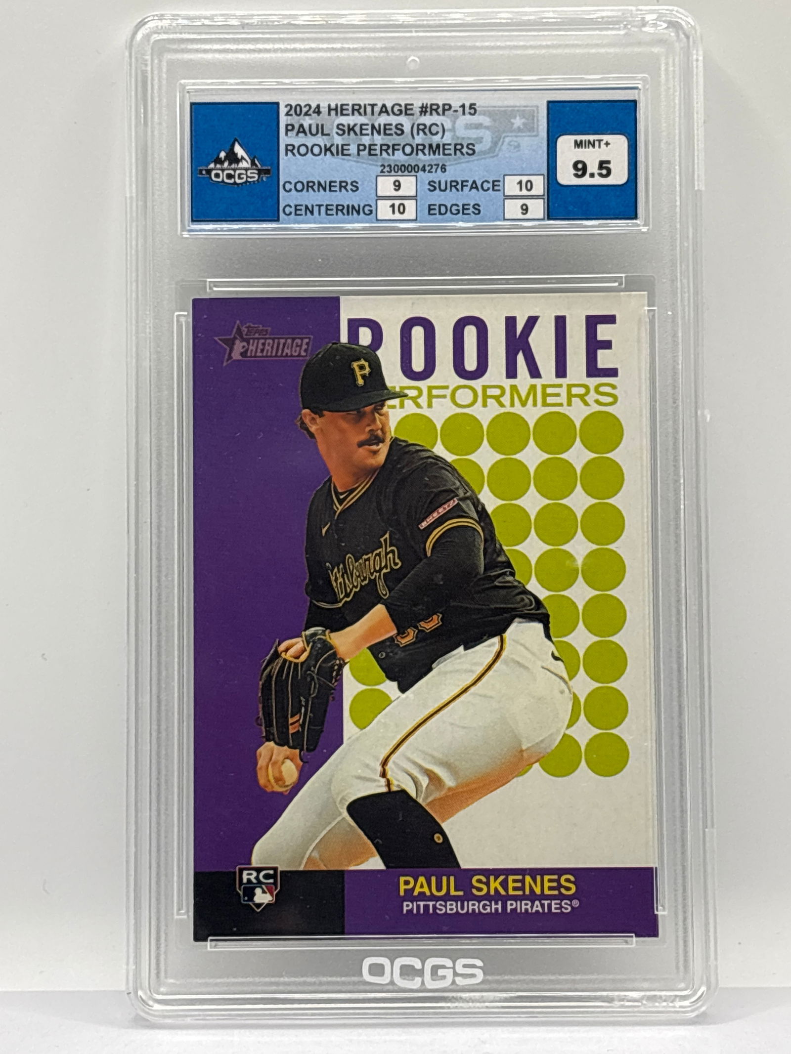 2024 TOPPS HERITAGE PAYL SKENES ROOKIE PERFORMERS ROOKIE INSERT GRADED MINT+ 9.5 (1 of 3)