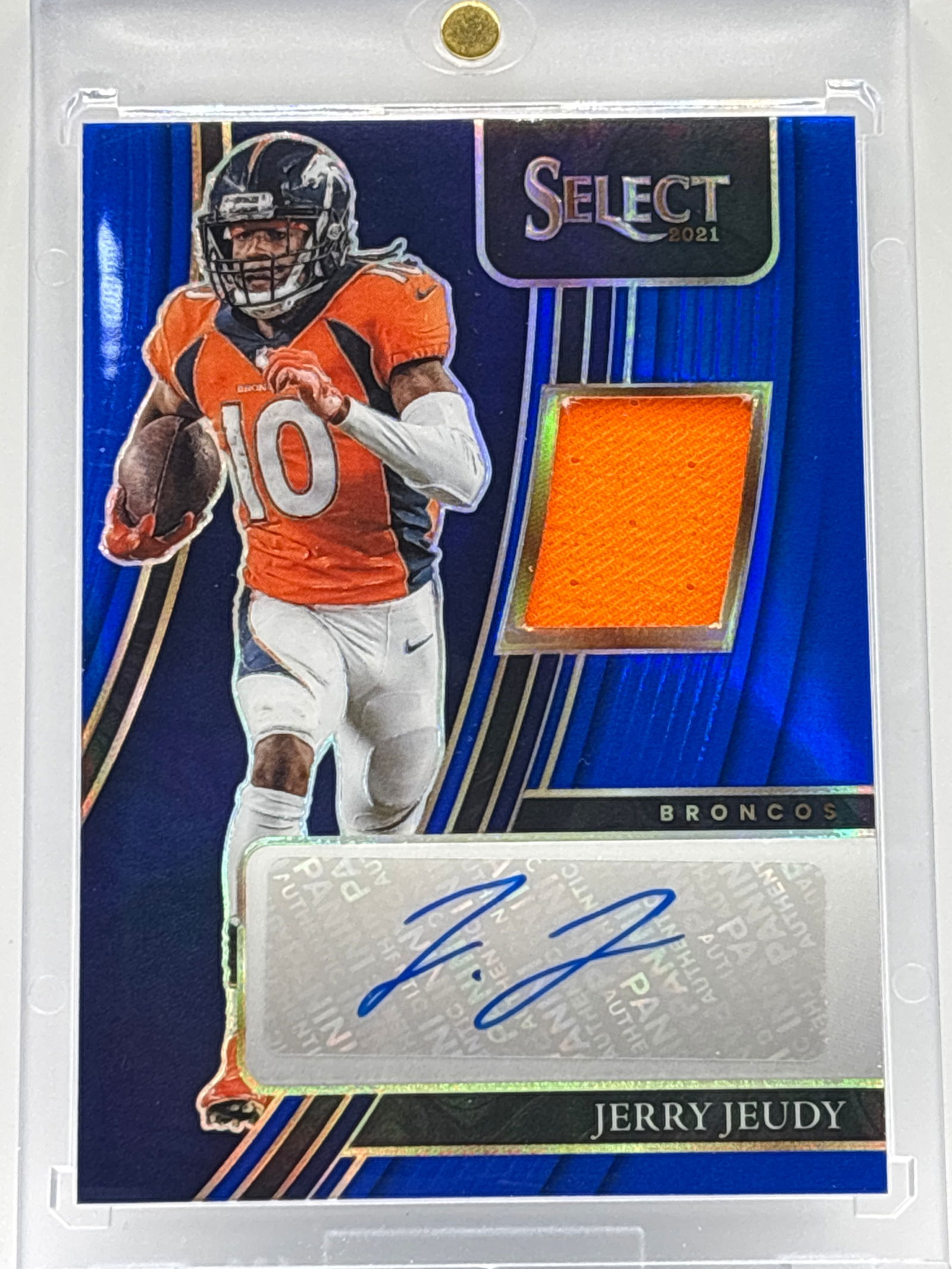 /60 2021 PANINI PRIZM SELECT JERRY JEUDY AUTOGRAPHED PATCH PRIZM HOLO (1 of 3)