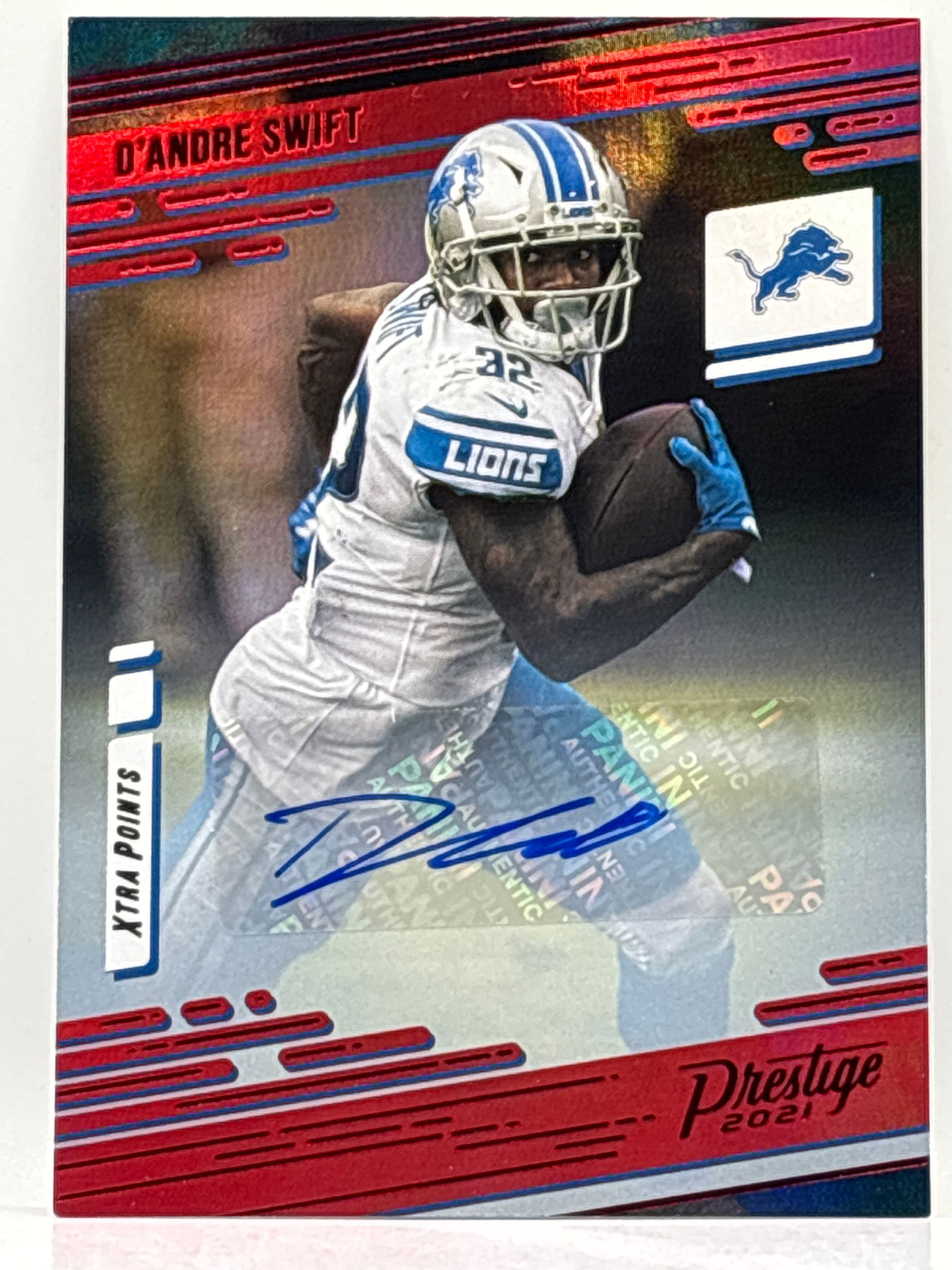 2021 PANINI PRESTIGE D’ANDRE SWIFT AUTOGRAPHED RED FOIL XTRA POINTS (1 of 3)