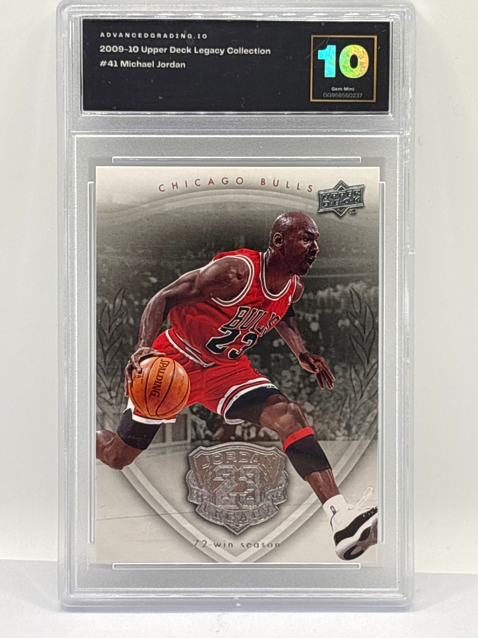 2009-10 UPPER DECK LEGACY COLLECTION MICHAEL JORDAN SILVER GRADED GEM MINT 10 (1 of 3)