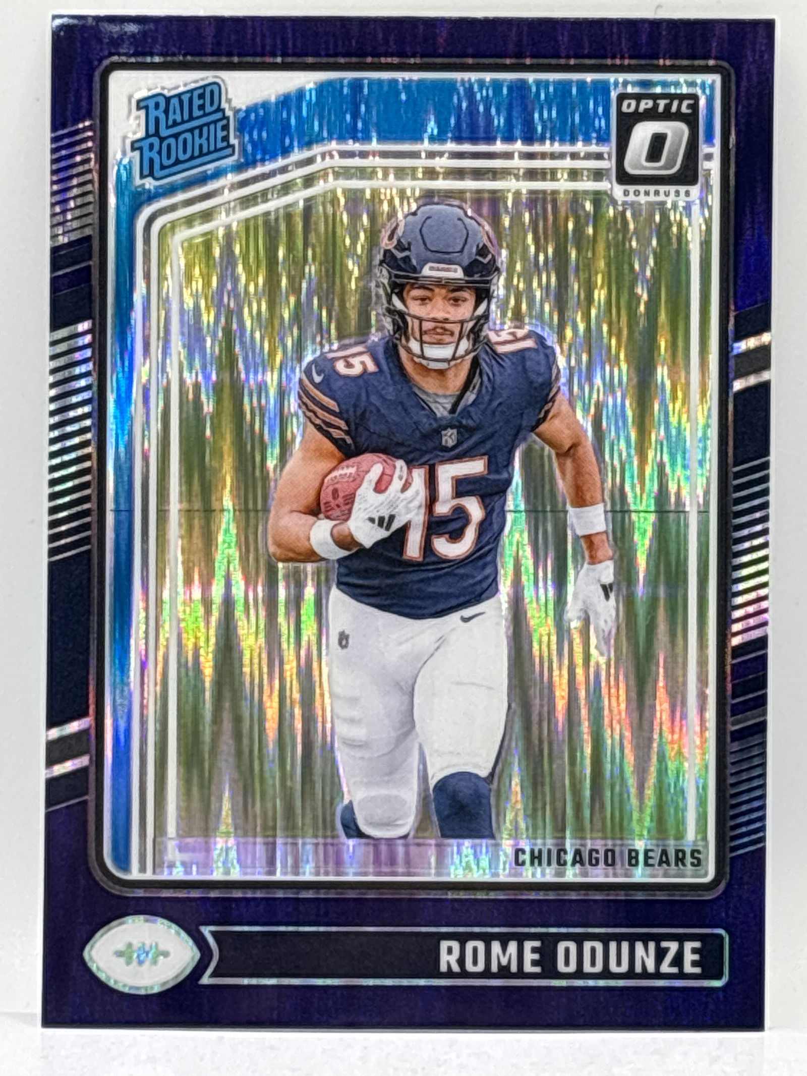 2024 PANINI DONRUSS OPTIC ROME ODUNZE PURPLE SHOCK PRIZM HOLO RATED ROOKIE CARD (1 of 3)