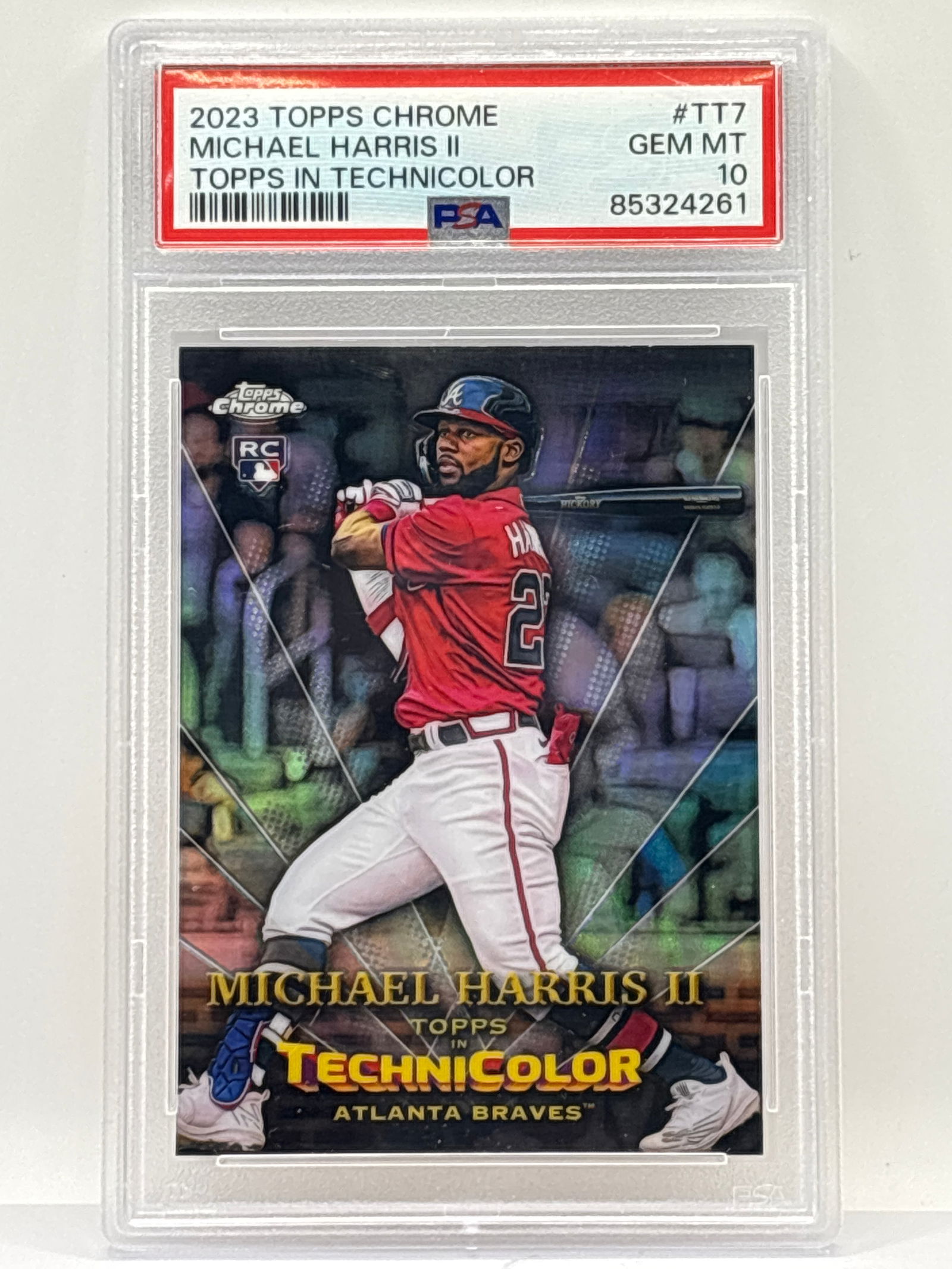 2023 TOPPS CHROME MICHAEL HARRIS II TOPPS IN TECHNICOLOR ROOKIE INSERT GRADED PSA GEM MINT 10 (1 of 3)