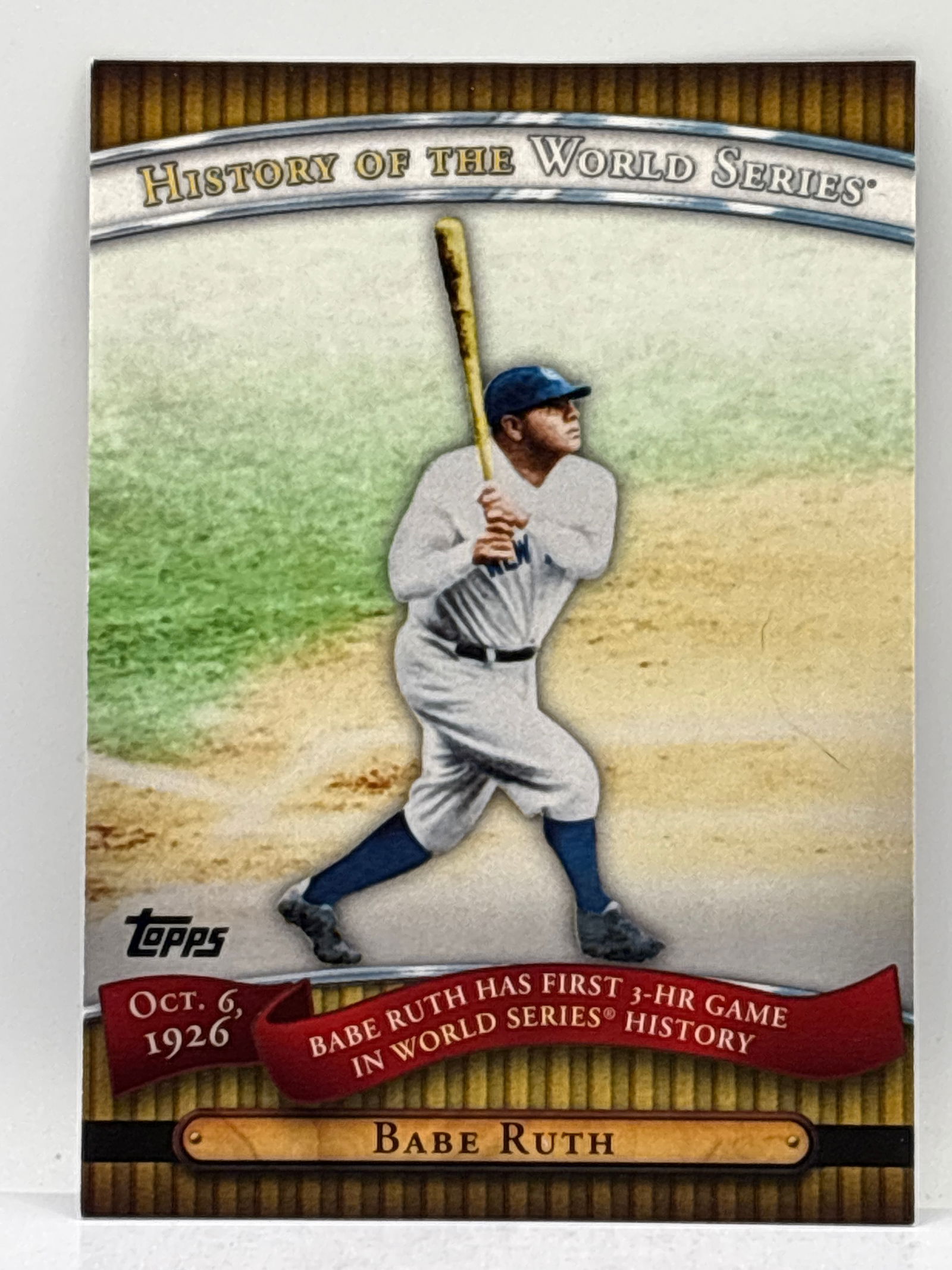 2010 TOPPS HISTORY OF THE WORLD SERIES BABE RUTH INSERT: THE HOBBY BOX