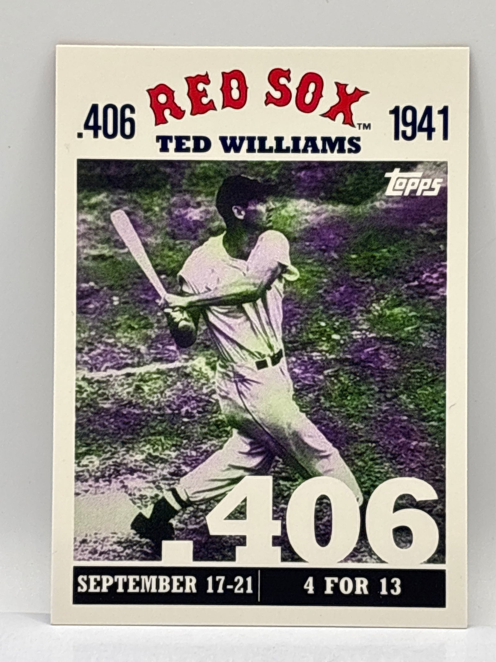 2007 TOPPS TED WILLIAMS.406 INSERT (1 of 2)