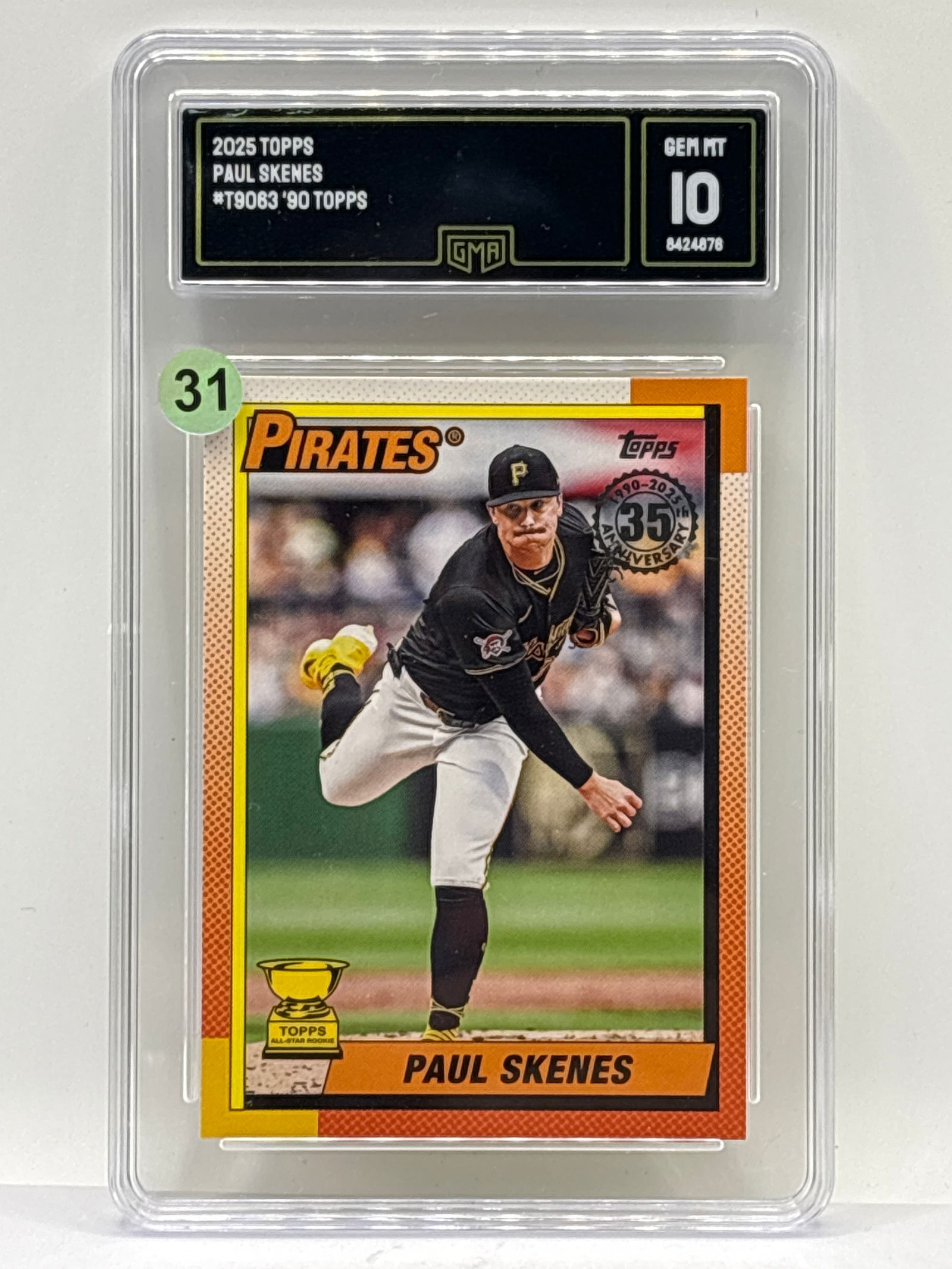 2025 TOPPS 35TH ANNIVERSARY PAUL SKENES ALL-STAR ROOKIE CARD GRADED GMA GEM MINT 10: THE HOBBY BOX