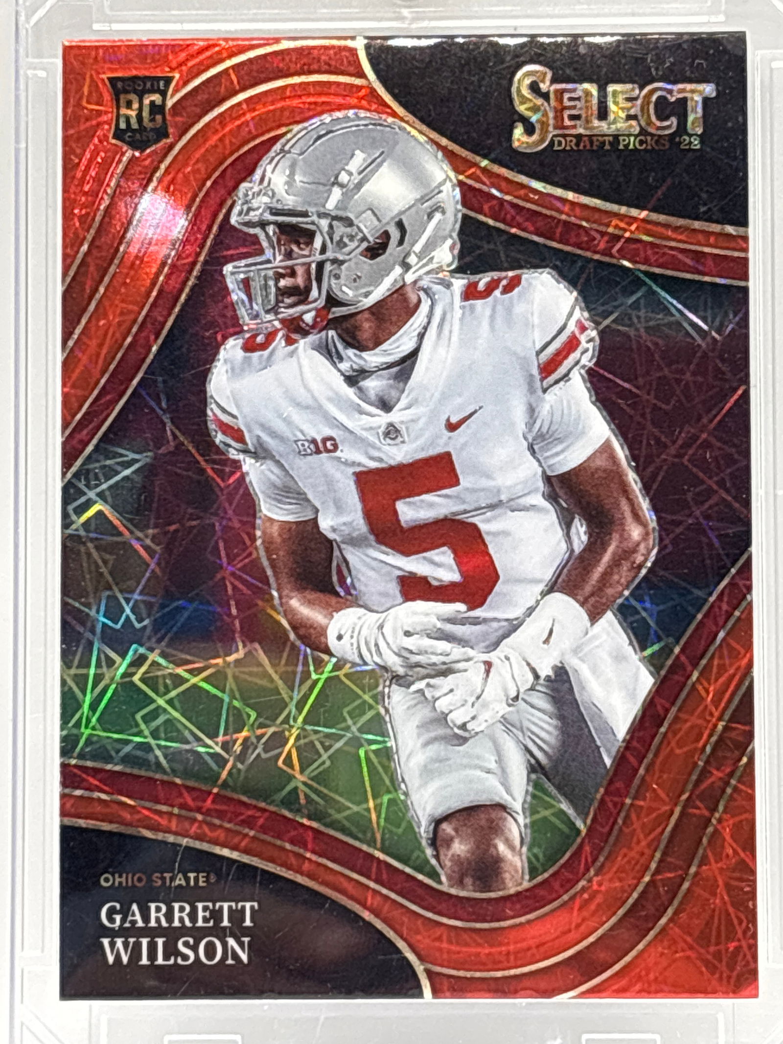 2022 PANINI SELECT DRAFT PICKS GARRETT WILSON RED VELOCITY PRIZM HOLO ROOKIE CARD: THE HOBBY BOX