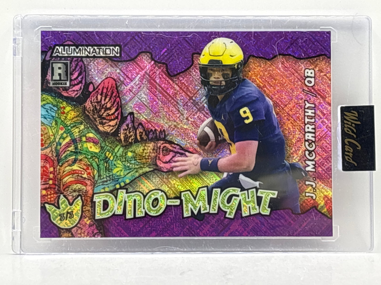 /3 2023 WC ALUMINATION JJ MCCARTHY DINO-MIGHT ROOKIE CARD: THE HOBBY BOX