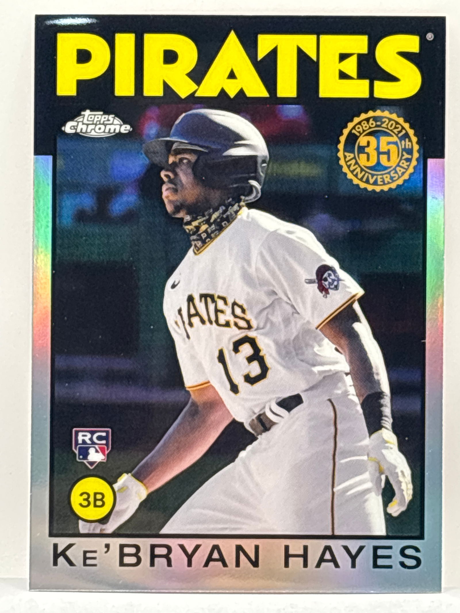 2021 TOPPS CHROME 35TH ANNIVERSARY KE’BRYAN HAYES 86 STYLE ROOKIE INSERT: THE HOBBY BOX