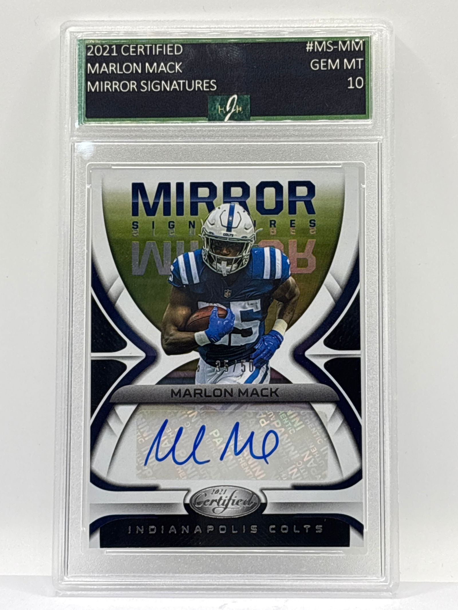 /50 2021 PANINI CERTIFIED MARKON MACK AUTOGRAPHED MIRROR SIGNATURES GRADED GEM MINT 10 (1 of 3)
