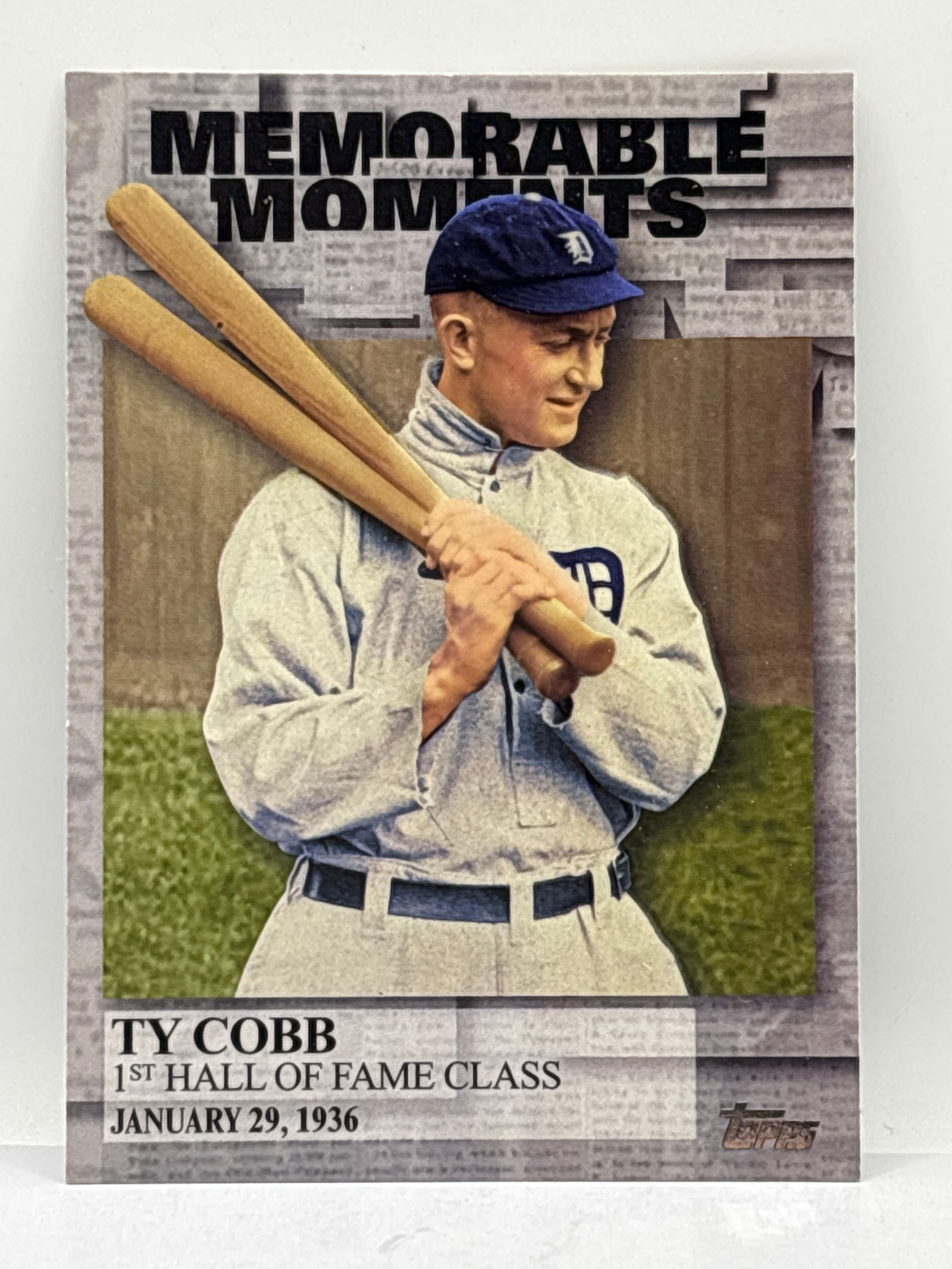 2017 TOPPS MEMORABLE MOMENTS TY COBB 1ST HALL OF FAME CLASS INSERT: THE HOBBY BOX