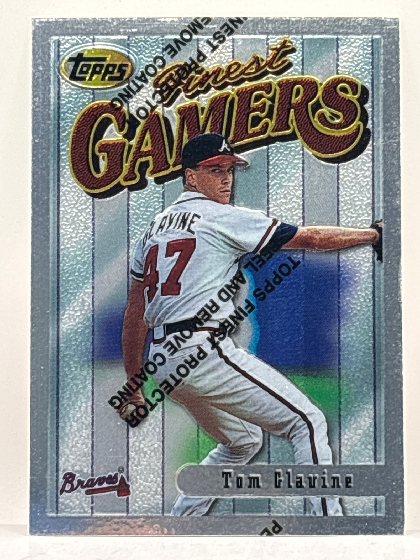 1996 TOPPS FINEST GAMERS TOM GLAVINE WITH PROTECTIVE FILM: THE HOBBY BOX
