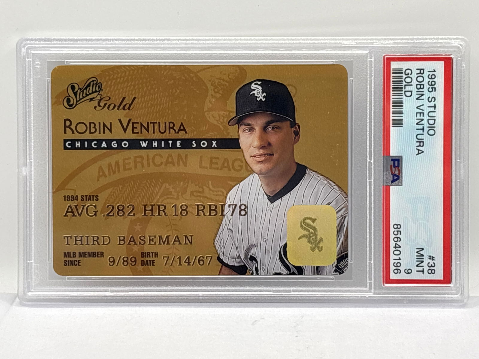 POP 5!! 1995 STUDIO ROBIN VENTURA GOLD GRADED PSA MINT 9: THE HOBBY BOX