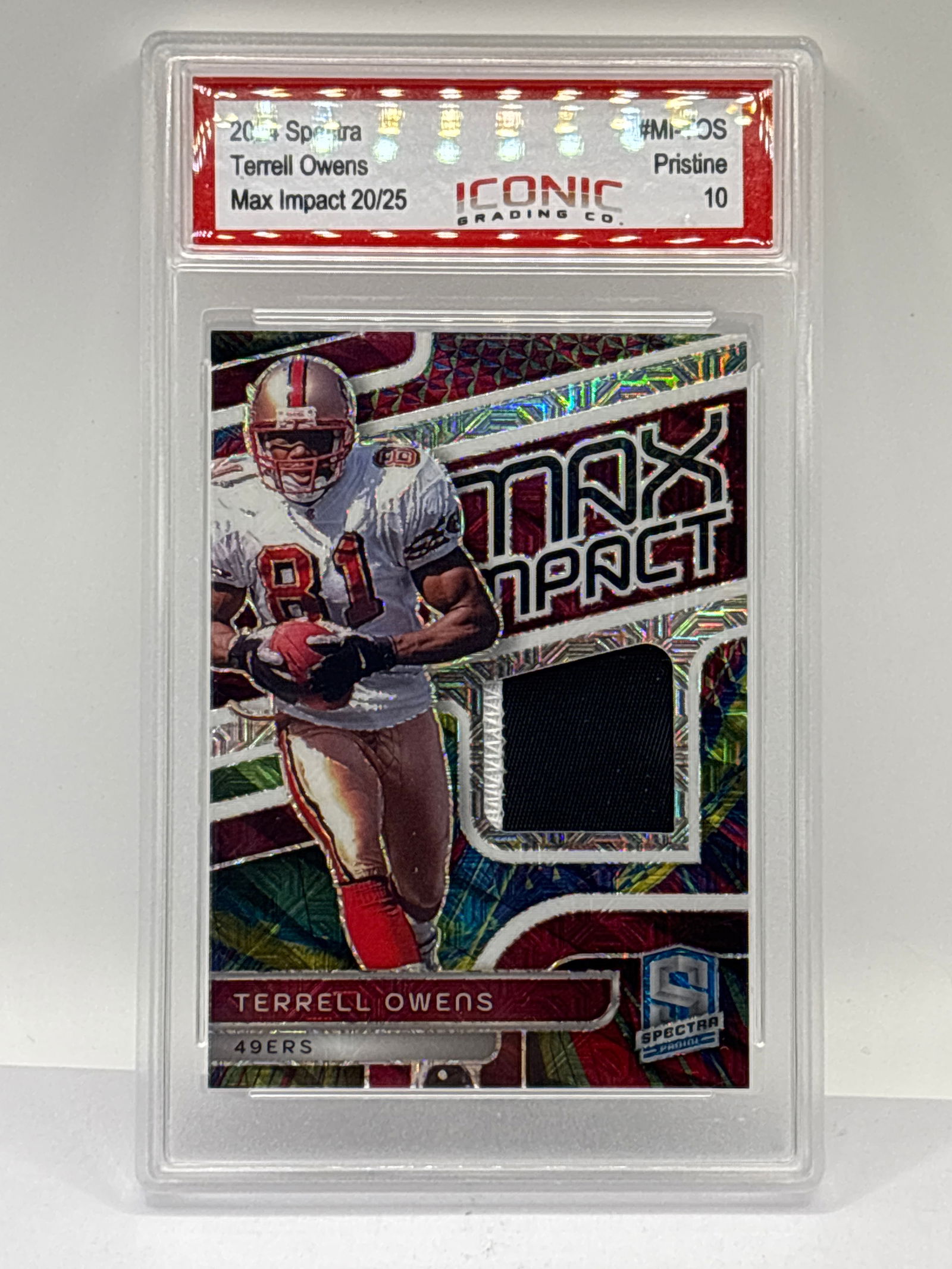 /25 2024 PANINI SPECTRA TERRELL OWENS MAX IMPACT MEM PATCH GRADED PRISTINE 10: THE HOBBY BOX