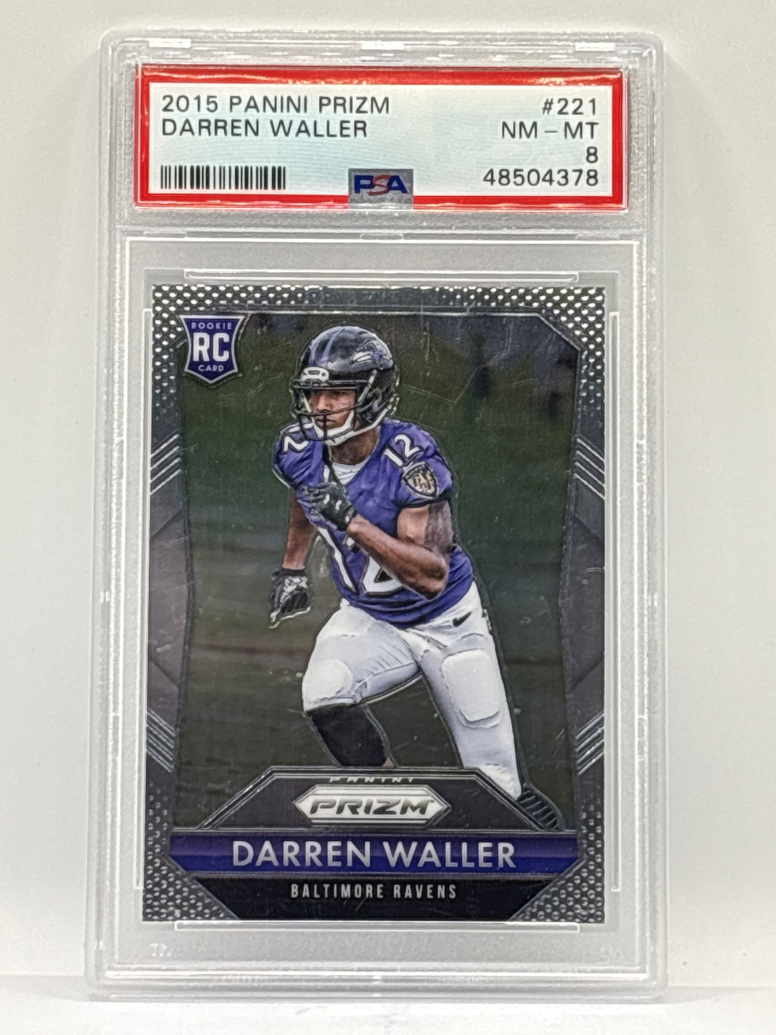 2015 PANINI PRIZM DARREN WALLER ROOKIE CARD GRADED PSA NM-MT 8 (1 of 2)