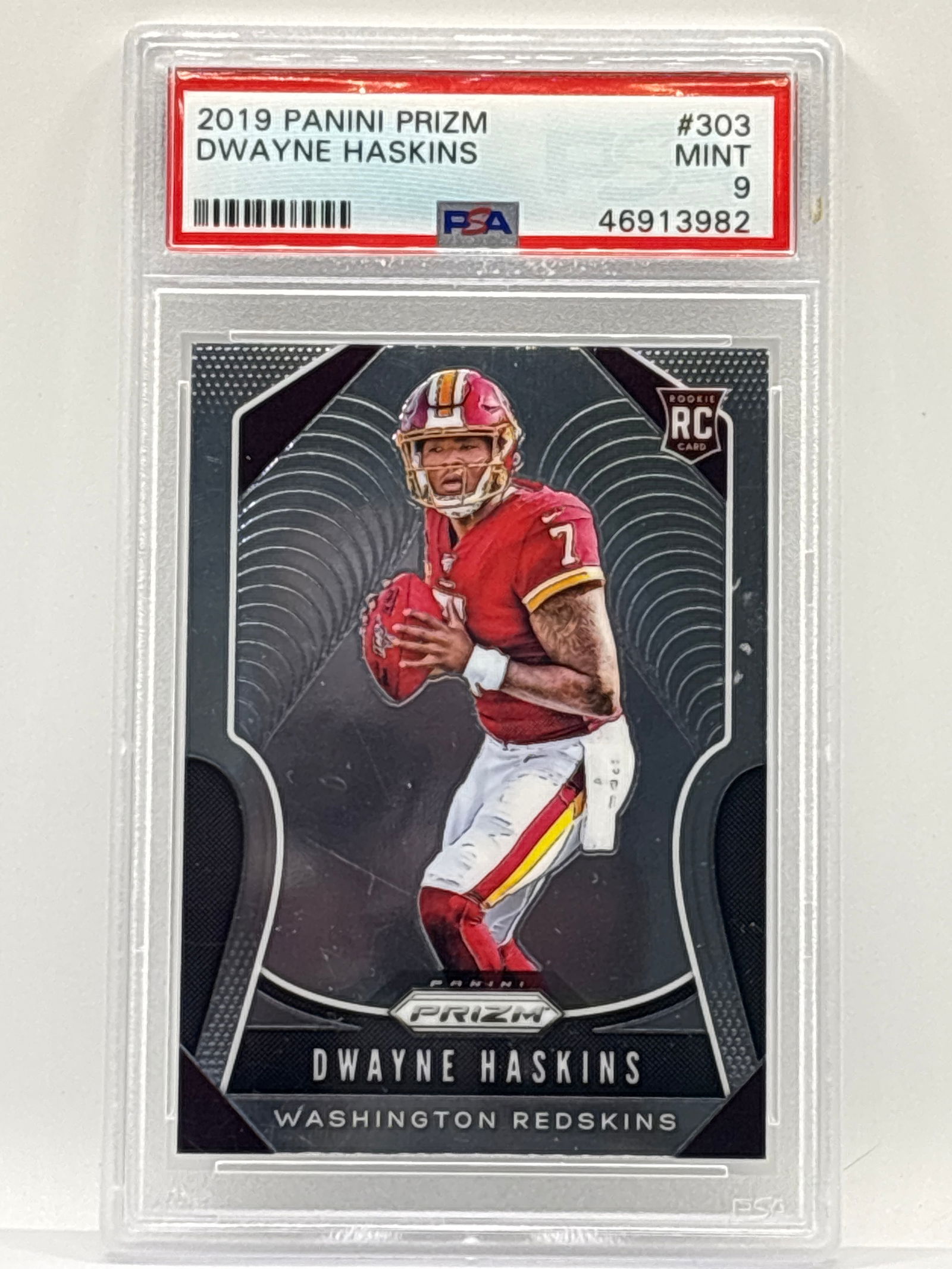 2019 PANINI PRIZM DWAYNE HASKINS ROOKIE CARD GRADED PSA MINT 9 (1 of 2)