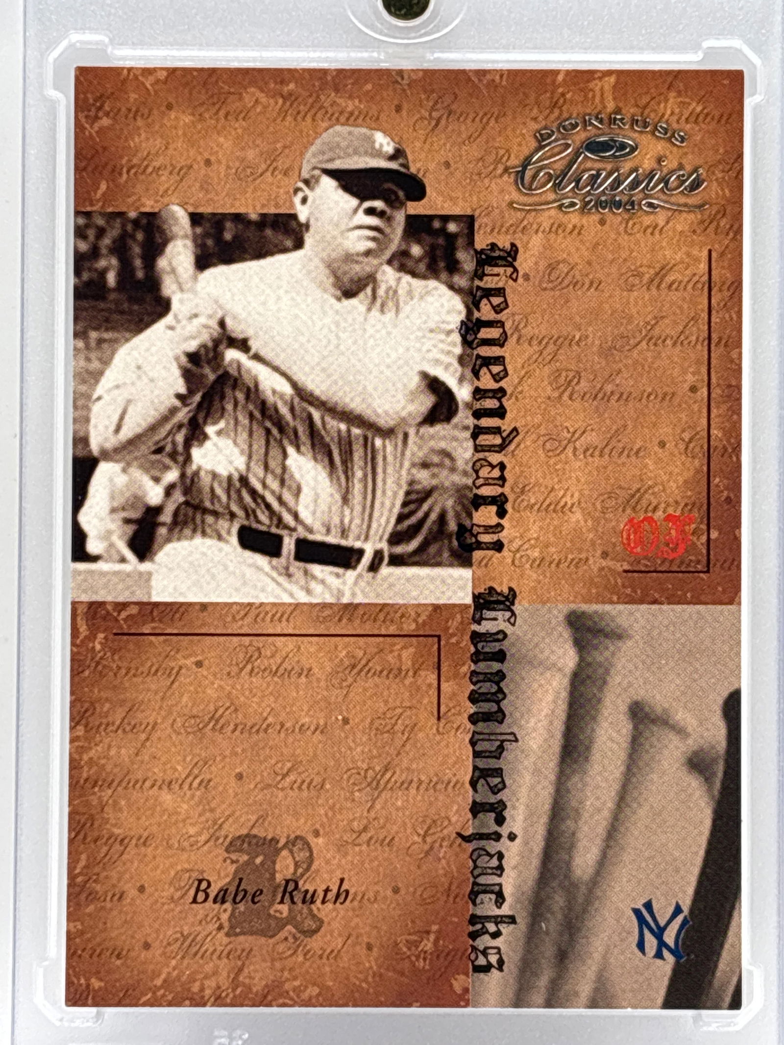 /1000 2004 DONRUSS CLASSICS BABE RUTH LEGENDARY LUMBERJACKS INSERT: THE HOBBY BOX