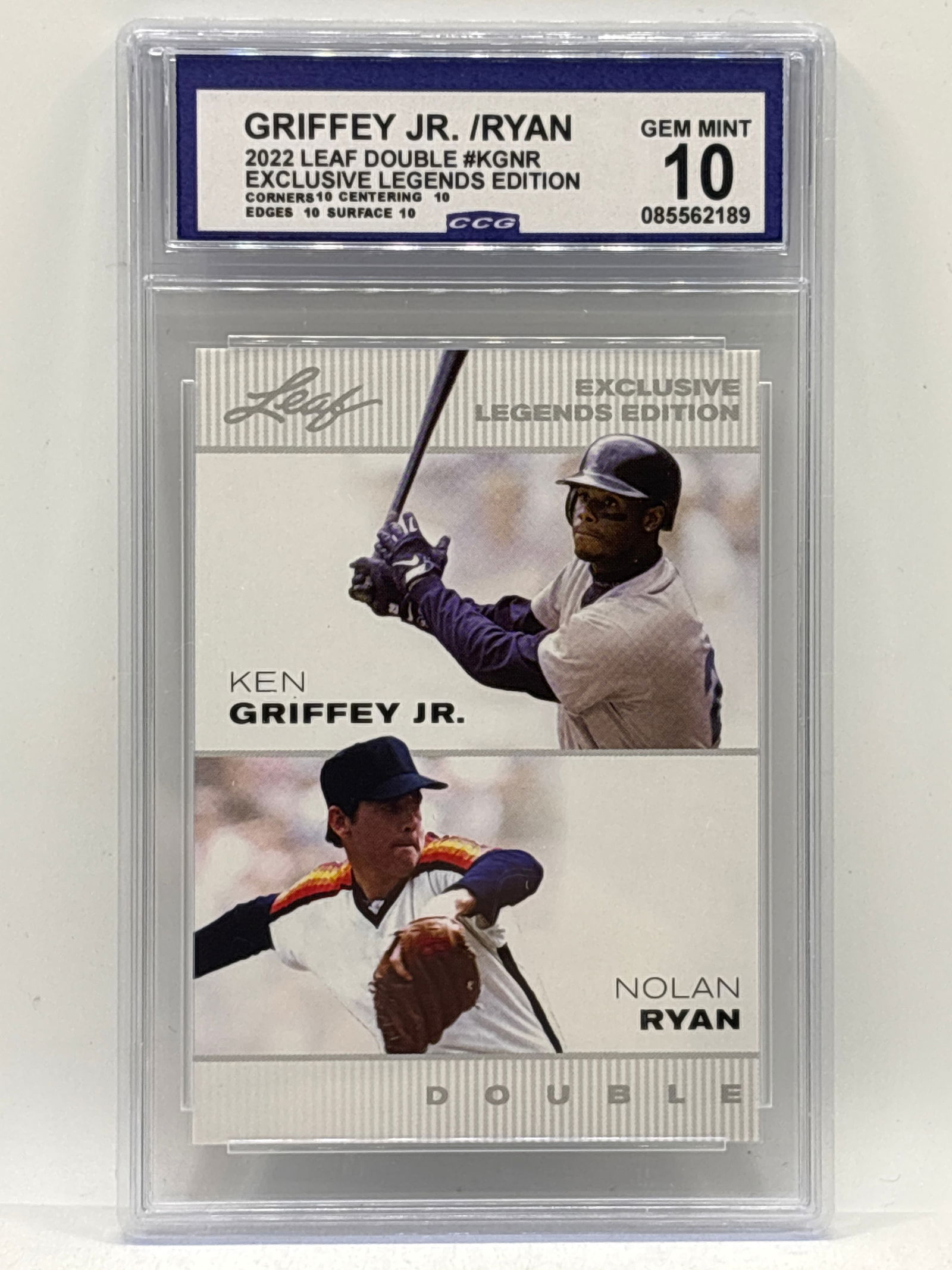 2022 LEAF DOUBLE EXCLUSIVE LEGENDS EDITION KEN GRIFFEY JR & NOLAN RYAN INSERT GRADED GEM MINT 10: THE HOBBY BOX