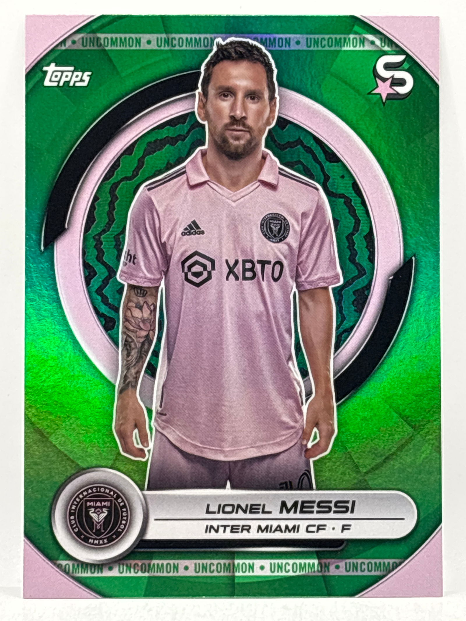 2024 TOPPS MLS SUPERSTARS LIONEL MESSI GREEN UNCOMMON INTER GREEN: THE HOBBY BOX