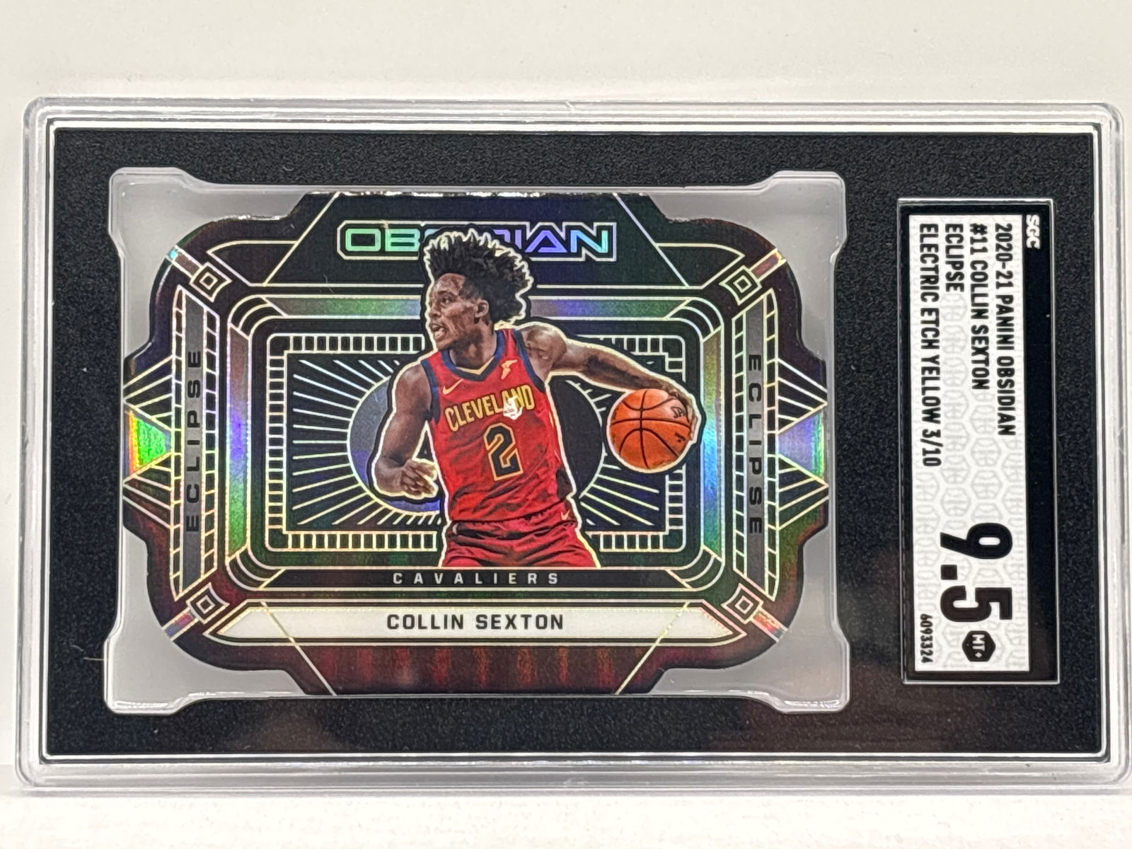 /10 2020-21 PANINI OBSIDIAN COLLIN SEXTON ECLIPSE ELECTRIC YELLOW DIE-CUT SGC MINT+ 9.5: THE HOBBY BOX
