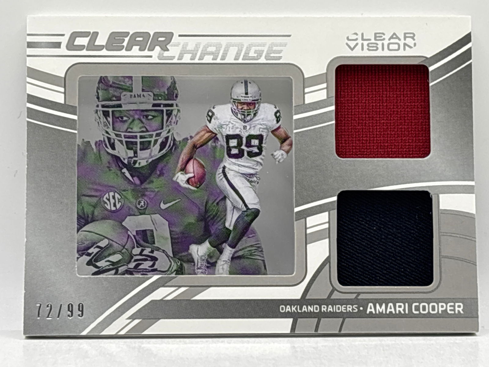 /99 2018 PANINI CLEAR VISION AMARI TOOMER CLEAR CHANGE DUAL PLAYER-WORN PATCH: THE HOBBY BOX