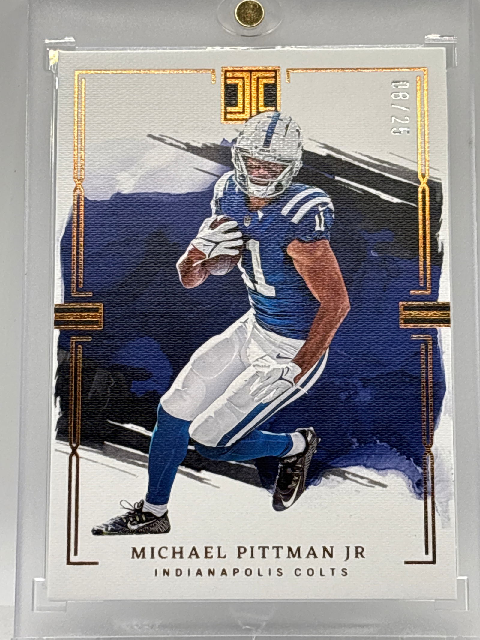/25 2023 PANINI IMPECCABLE MICHAEL PITTMAN BRONZE FOIL: THE HOBBY BOX