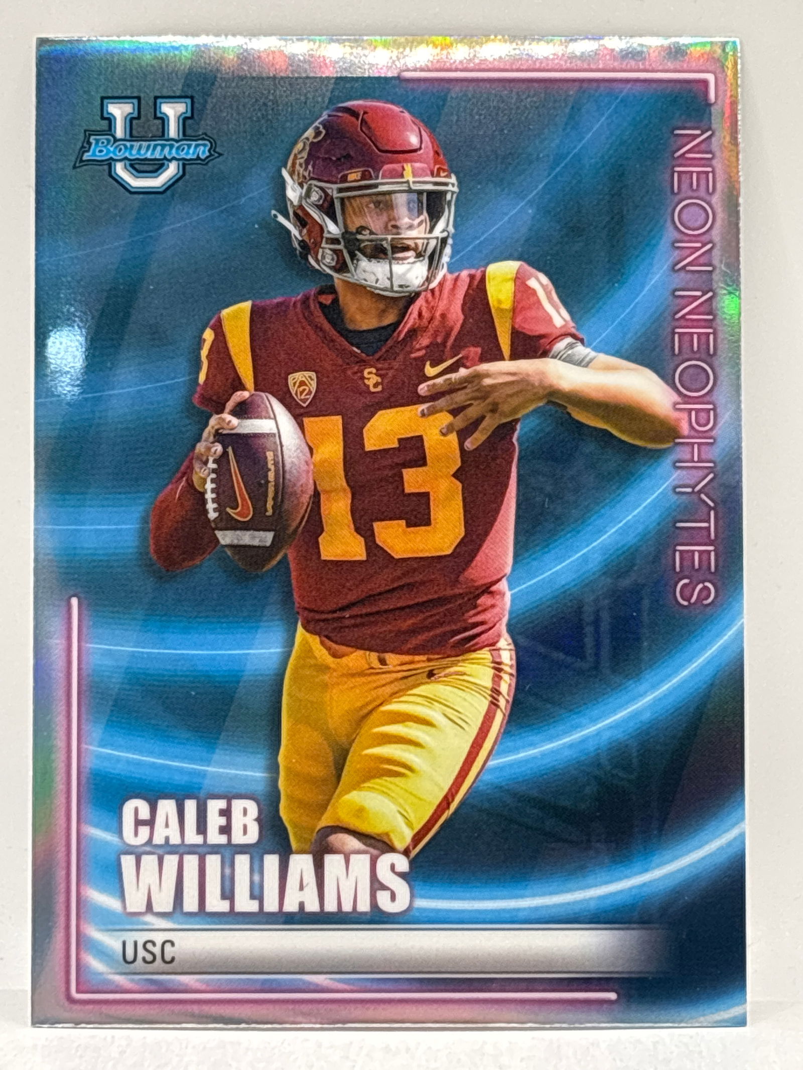 2022 BOWMAN UNIVERSITY CALEB WILLIAMS NEON NEOPHYTES ROOKIE INSERT: THE HOBBY BOX