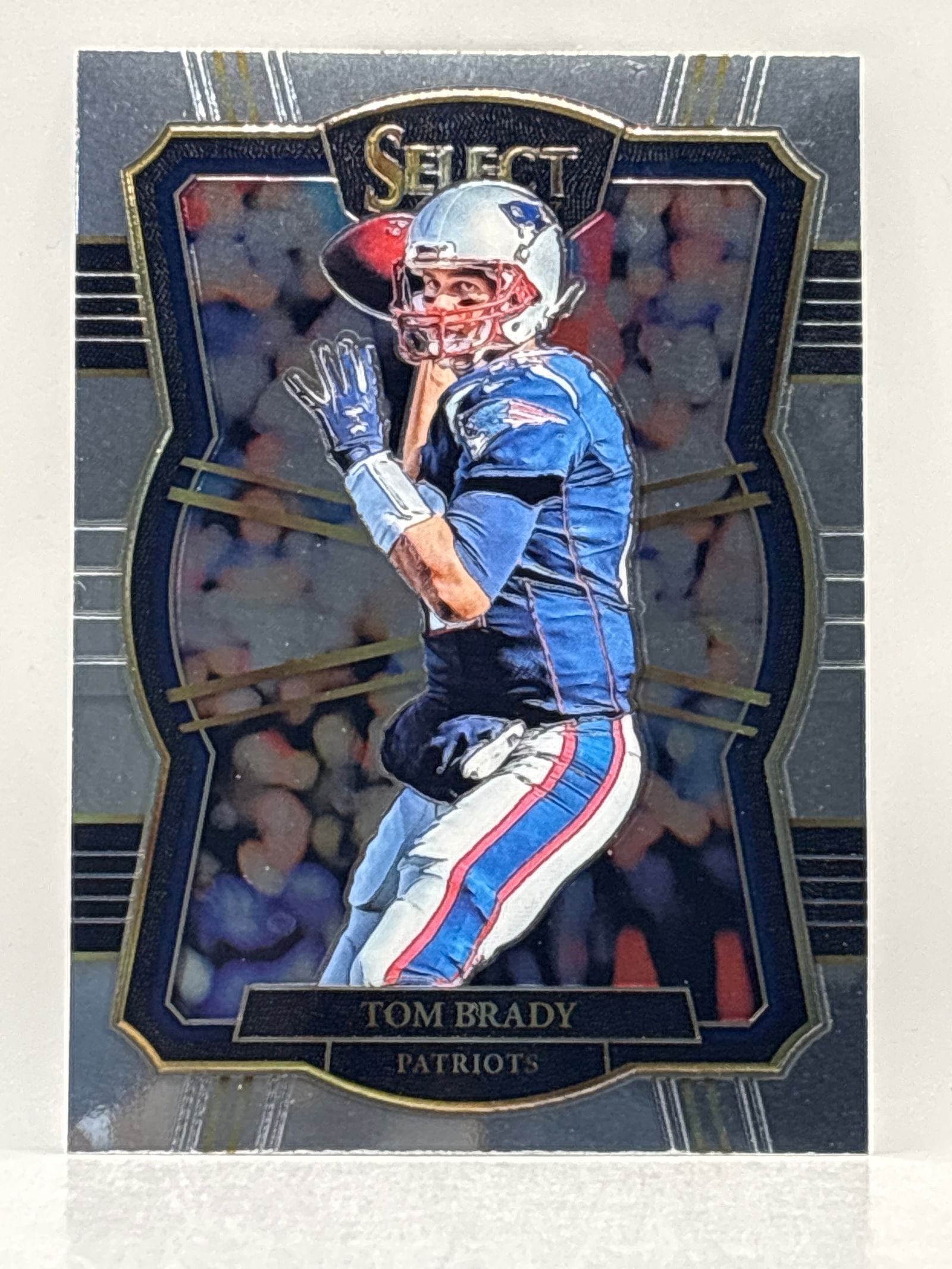 *ERROR CARD* 2017 PANINI SELECT TOM BRADY PREMIER LEVEL (PRIZM ON BACK TOP RIGHT, NOT A PRIZM CARD): THE HOBBY BOX
