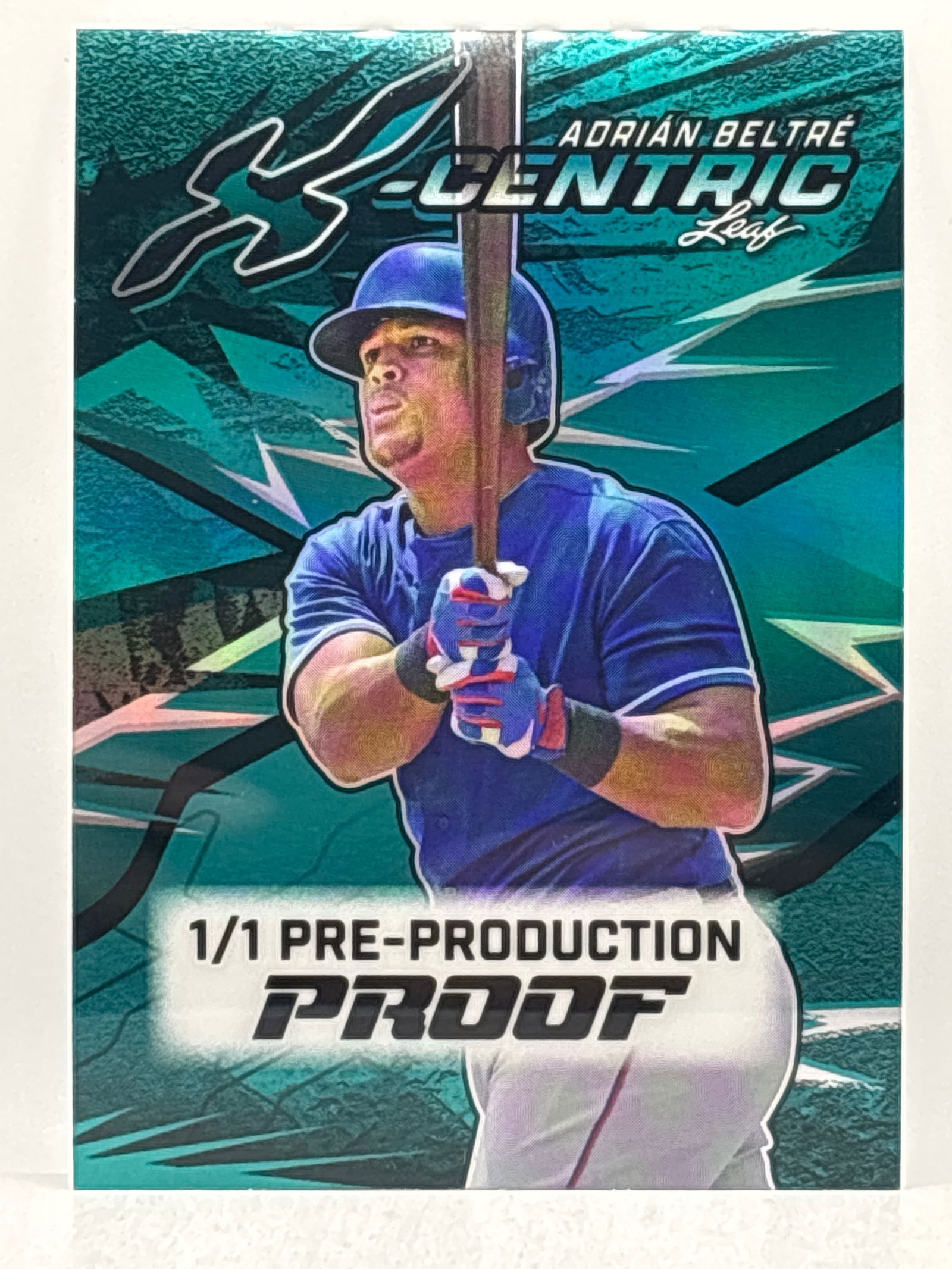 1/1 ADRIAN BELTRE LEAF X-CENTRIC 1/1 PRE-PRODUCTION PROOF: THE HOBBY BOX