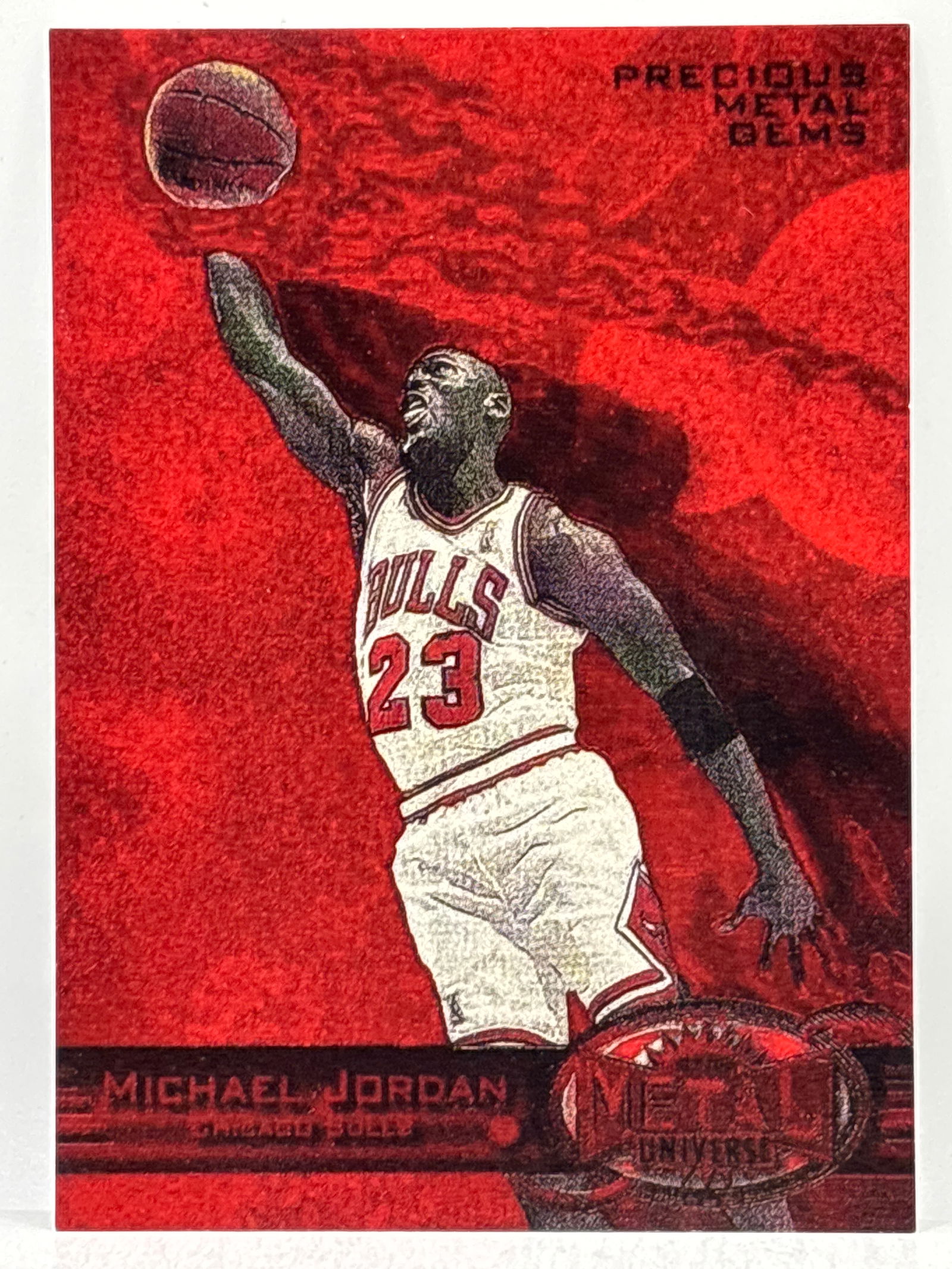 REPRINT CARD OF 1997 FLEER SKYBOX MICHAEL JORDAN METAL UNIVERSE PRECIOUS METAL GEMS 52/100 REPRINT: THE HOBBY BOX