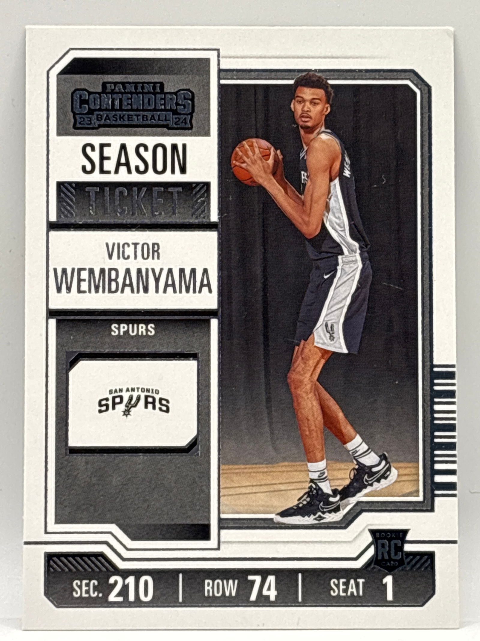 2023-24 PANINI CONTENDERS VICTOR WEMBANYAMA SEASON TICKET ROOKIE CARD: THE HOBBY BOX