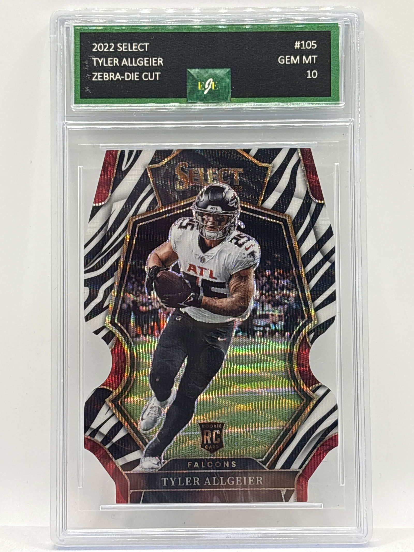 2022 PANINI SELECT TYLER ALLGEIER ZEBRA DIE-CUT WAVE PRIZM HOLO ROOKIE CARD GRADED GEM MINT 10: THE HOBBY BOX