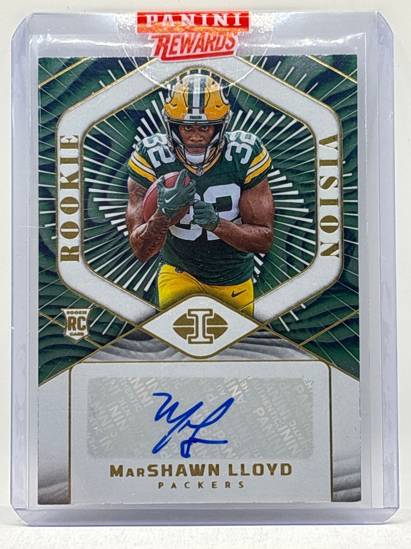 /199 2024 PANINI ILLUSIONS MARSHAWN LLOYD AUTOGRAPHED ROOKIE VISION: THE HOBBY BOX
