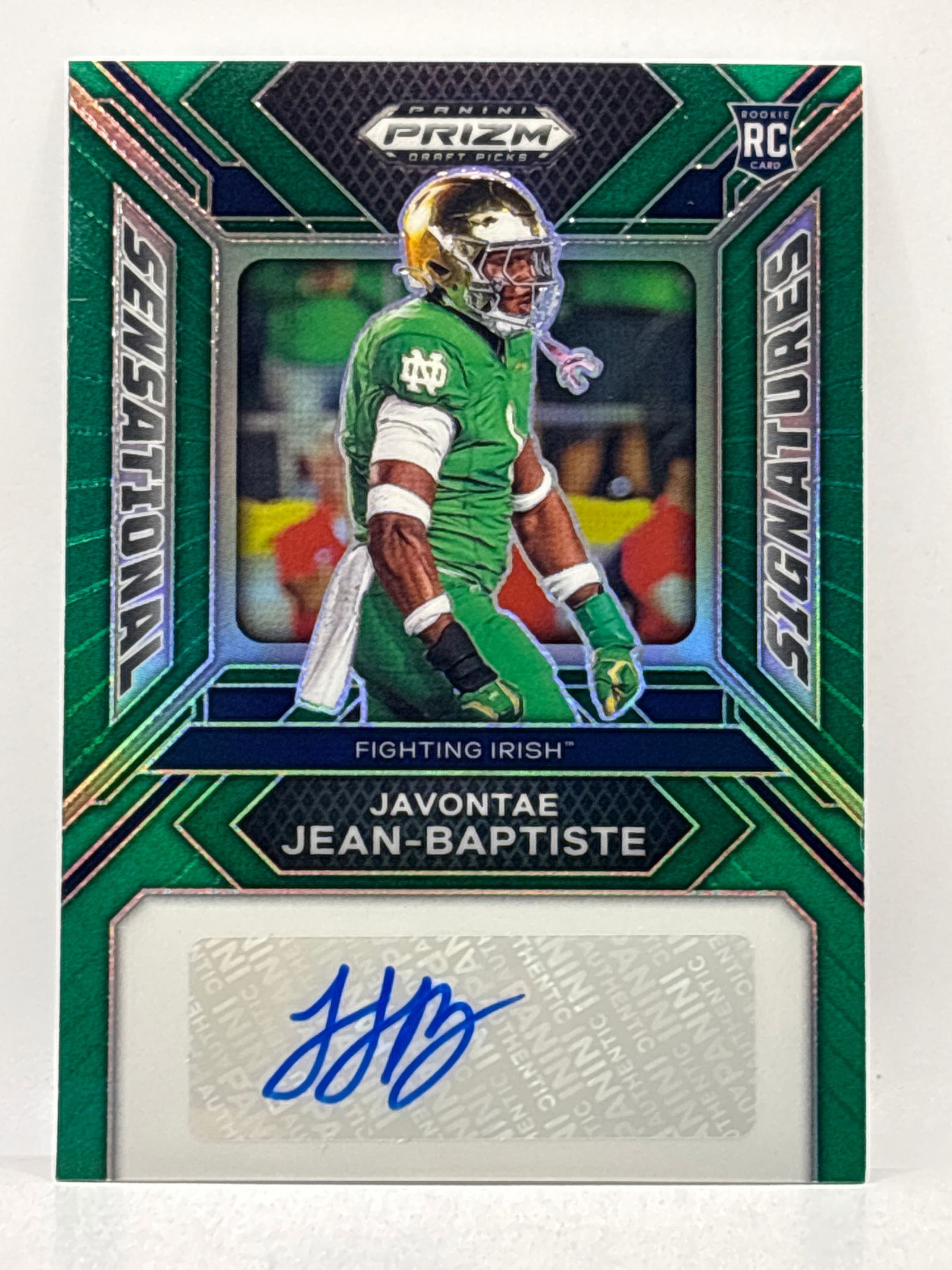 2024 PANINI PRIZM DRAFTVPICKS JAVONTAE JEAN-BAPTISTE AUTOGRAPHED SENSATIONAL SIGNATURE PRIZM HOLO RC: THE HOBBY BOX