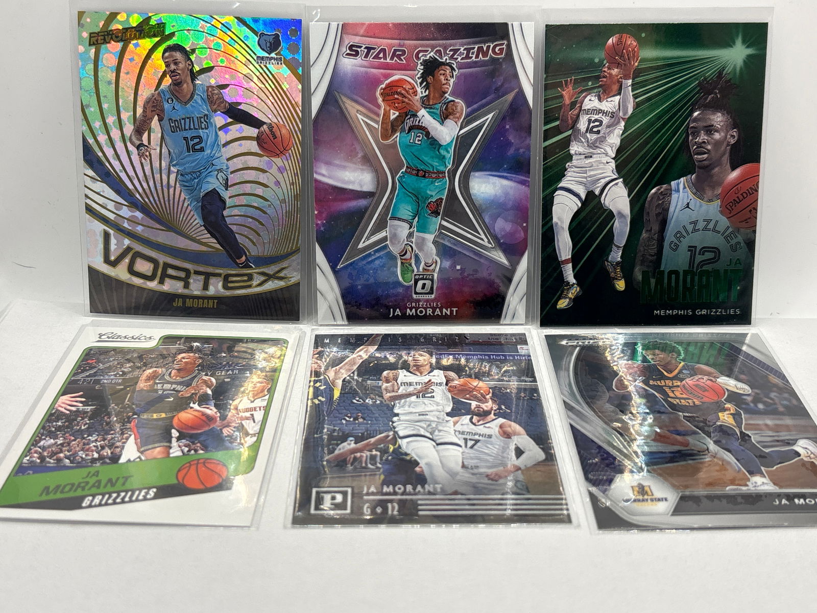 JA MORANT ROOKIE & EARLY YEARS 6 CARD LOT: THE HOBBY BOX