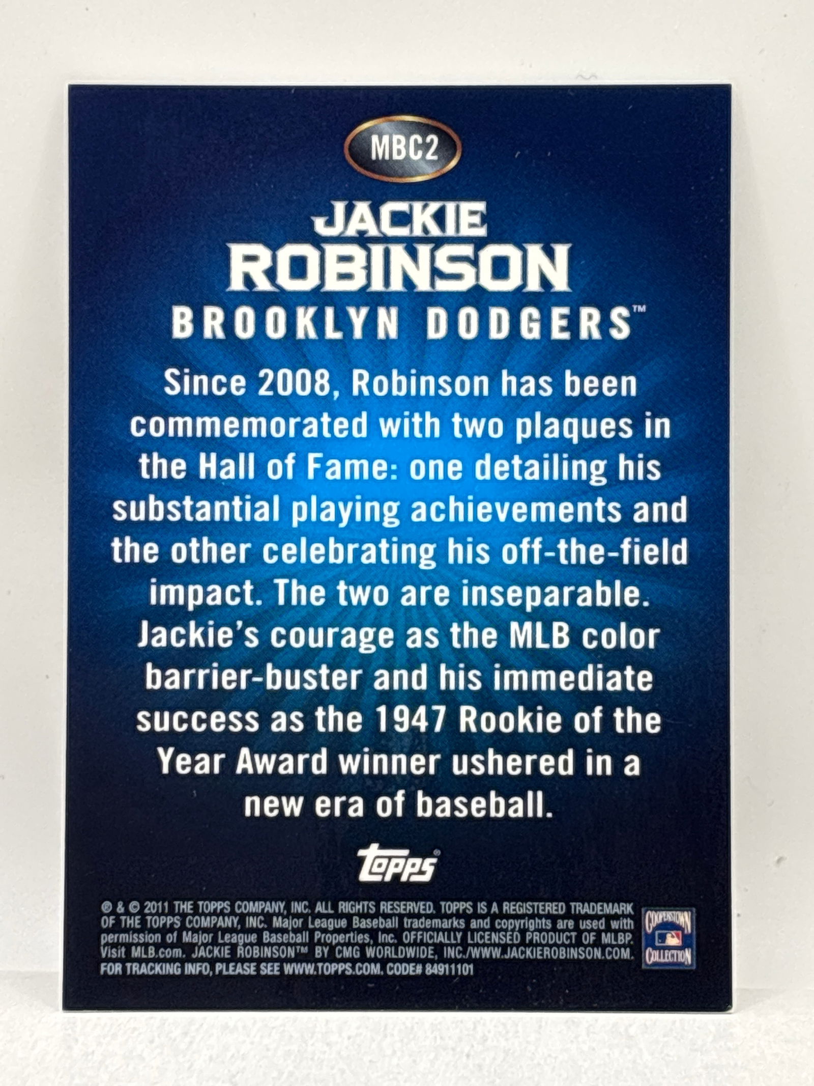 2011 TOPPS VALUE BOX CHROME JACKIE ROBINSON INSERT - 3