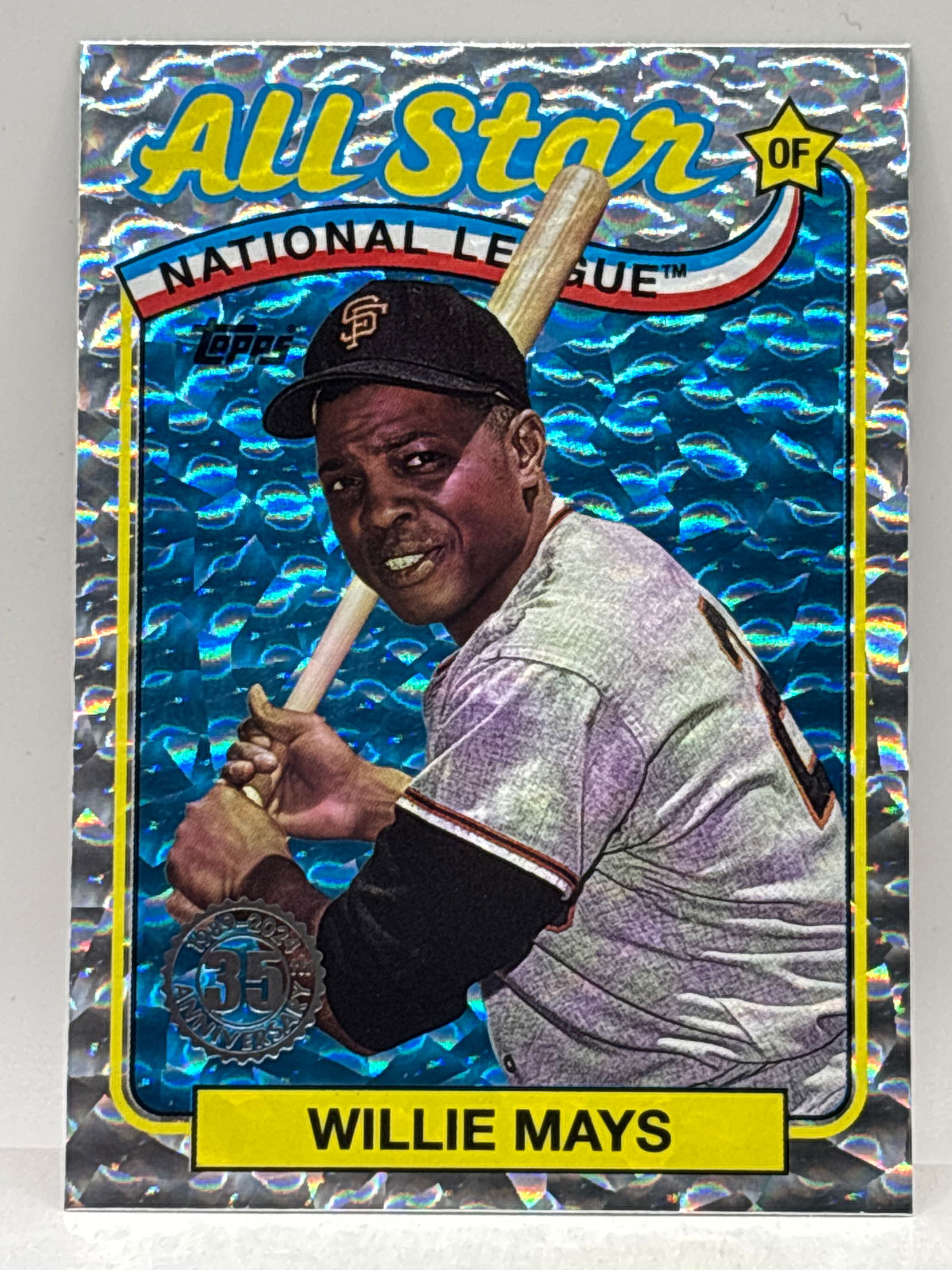 2024 TOPPS 35TH ANNIVERSARY WILLIE MAYS SILVER FOIL ALL-STAR INSERT: THE HOBBY BOX