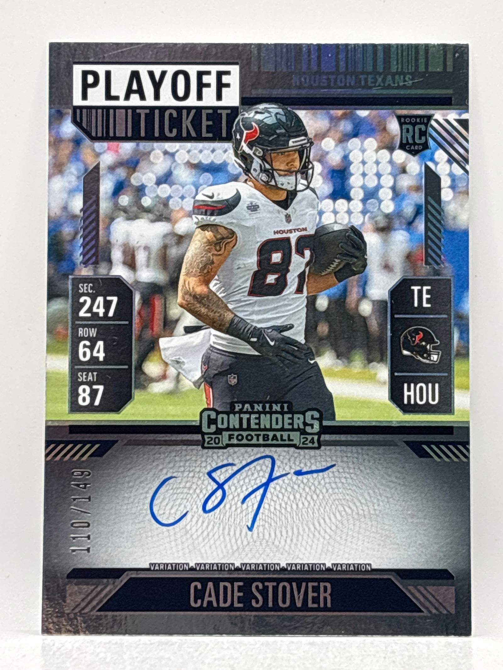 /149 202024 PANINI CONTENDERS CADE STOVER AUTOGRAPHED PLAYOFF TICKET ROOKIE CARD: THE HOBBY BOX