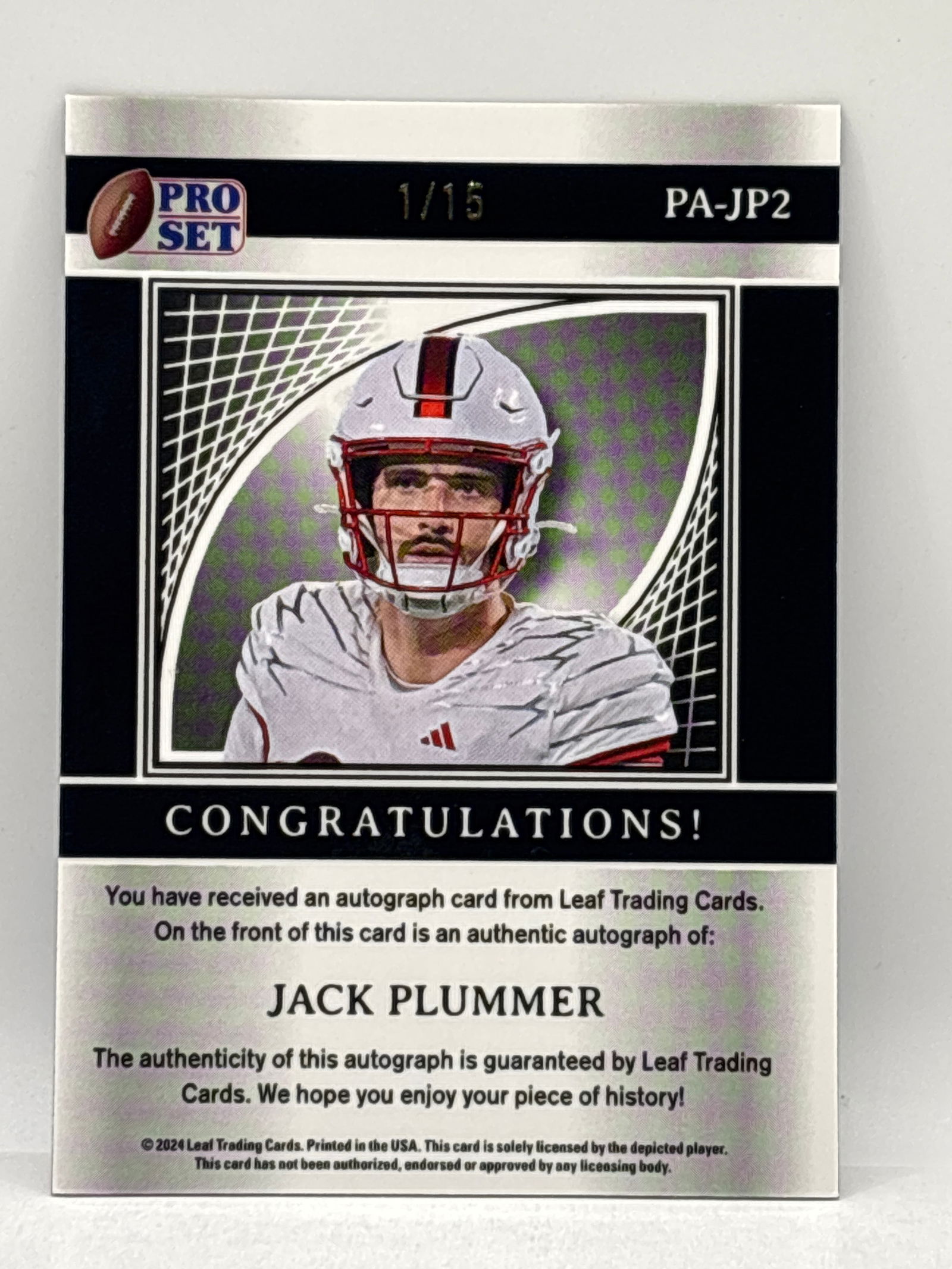 /15 2024 LEAF PRO SET JACK PLUMMER AUTOGRAPH - 2