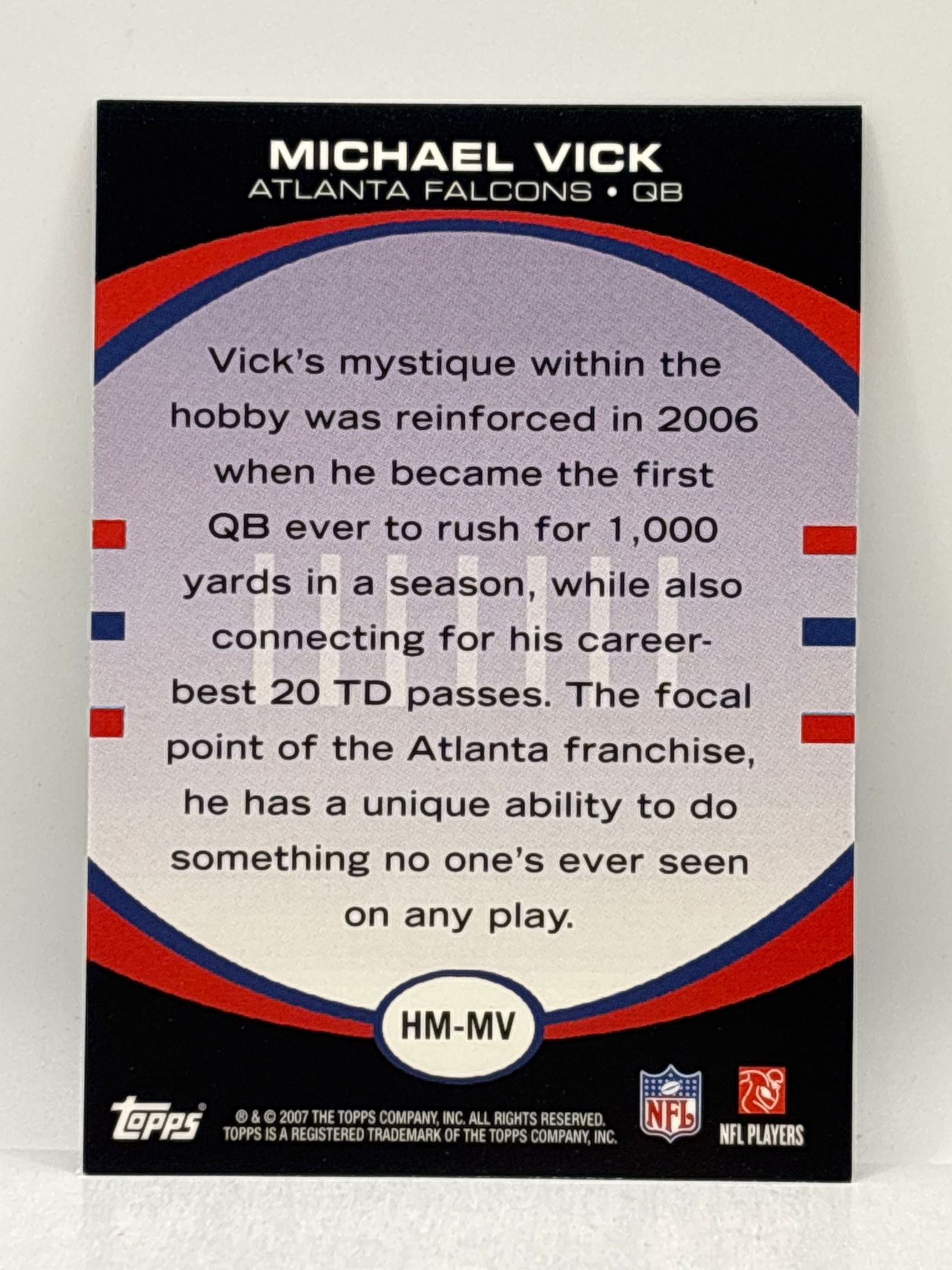 2007 TOPPS HOBBY MASTERS MICHAEL VICK INSERT - 3