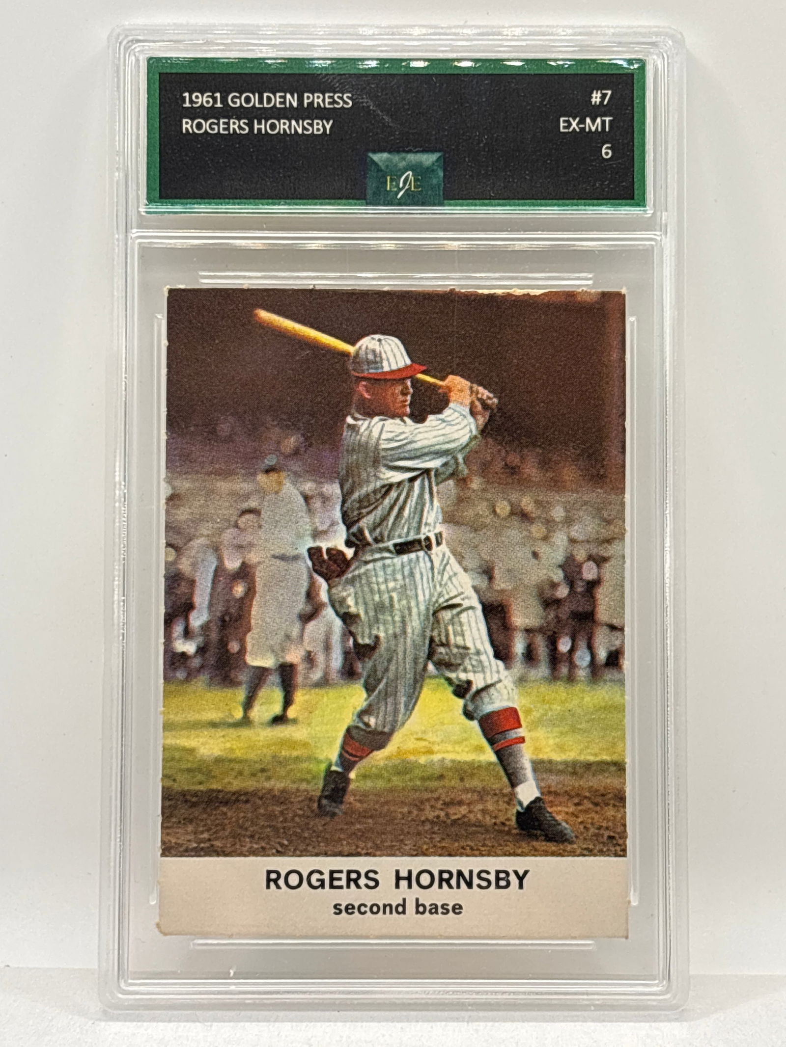 1961 GOLDENS PRESS ROGERS HORNSBY GRADED EX-MT 6: THE HOBBY BOX