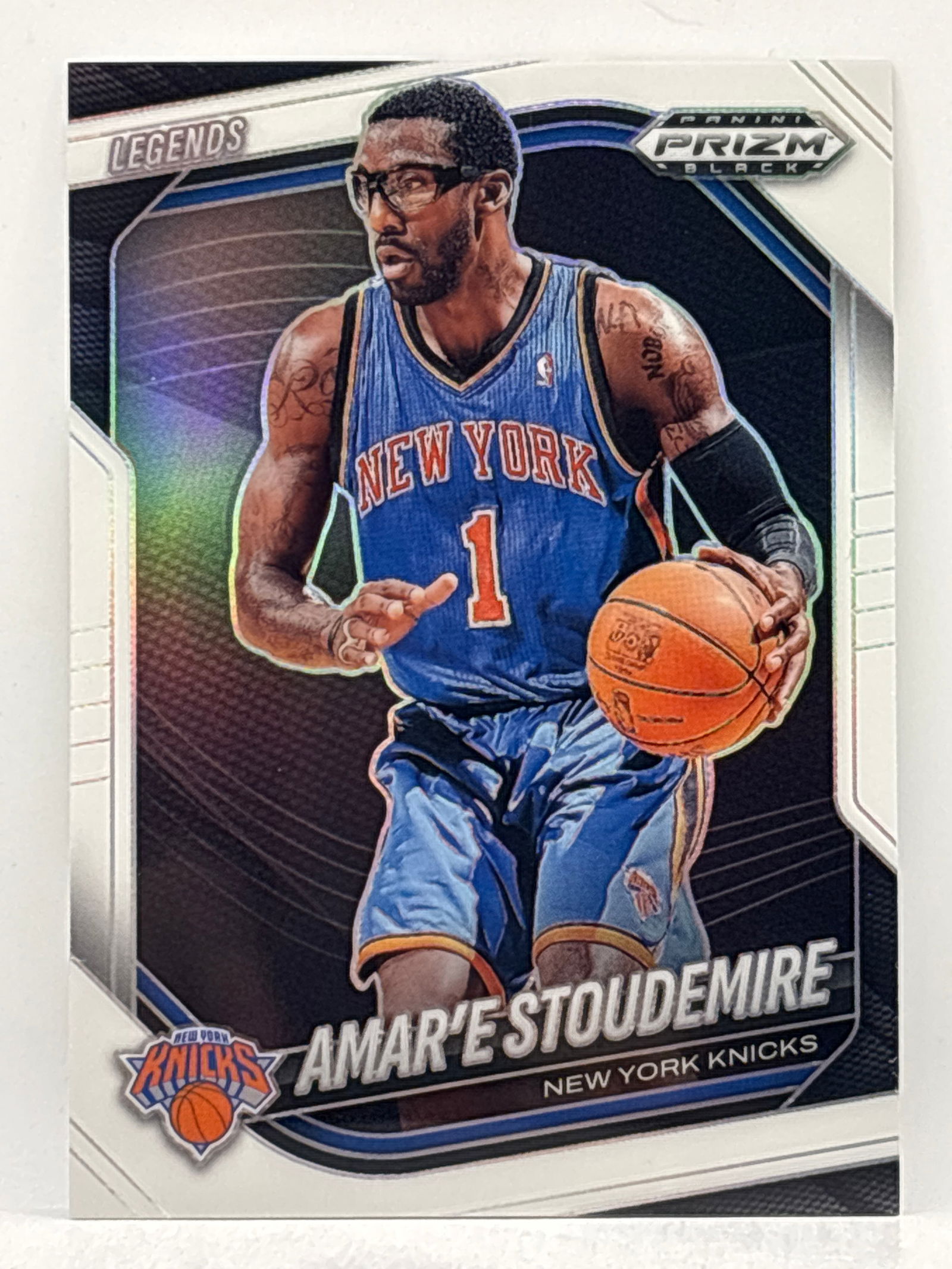 /175 2024-25 PANINI PRIZM BLACK AMARE STOUDEMIRE LEGENDS WHITE PRIZM HOLO: THE HOBBY BOX