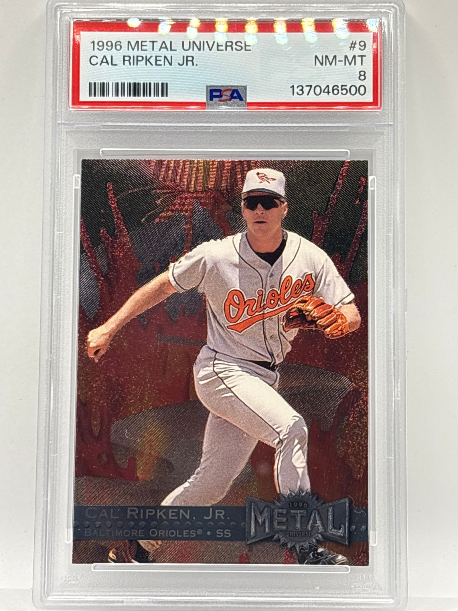 1996 FLEER SKYBOX METAL UNIVERSE CAL RIPKIN JR GRADED PSA NM-MT 8: THE HOBBY BOX