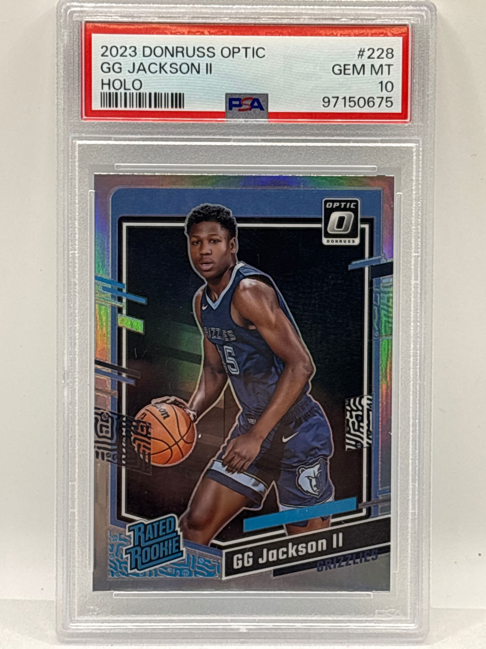 2023 PANINI DONRUSS OPTIC GG JACKSON II SILVER PRIZM HOLO RATED ROOKIE GRADED PSA GEM MINT 10: THE HOBBY BOX