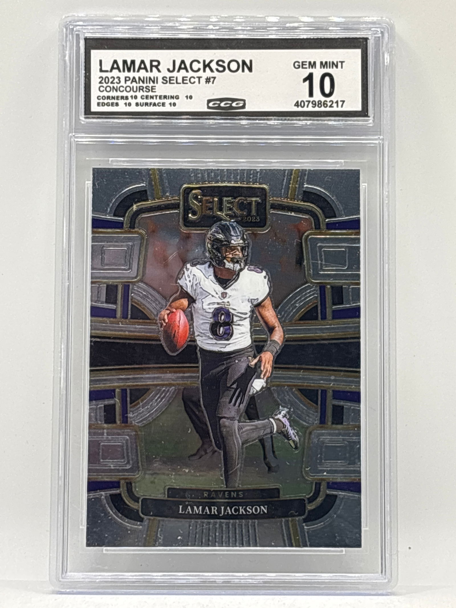 2023 PANINI SELECT LAMAR JACKSON CONCOURSE GRADED GEM MINT 10 (1 of 2)