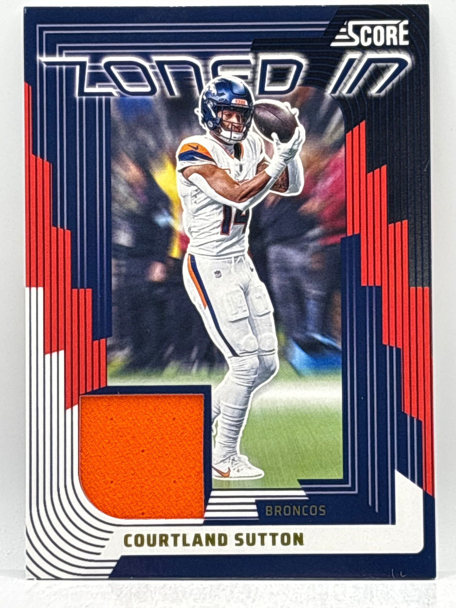 2025 PANINI SCORE COURTLAND SUTTON ZONED IN MEMORABILIA PATCH: THE HOBBY BOX