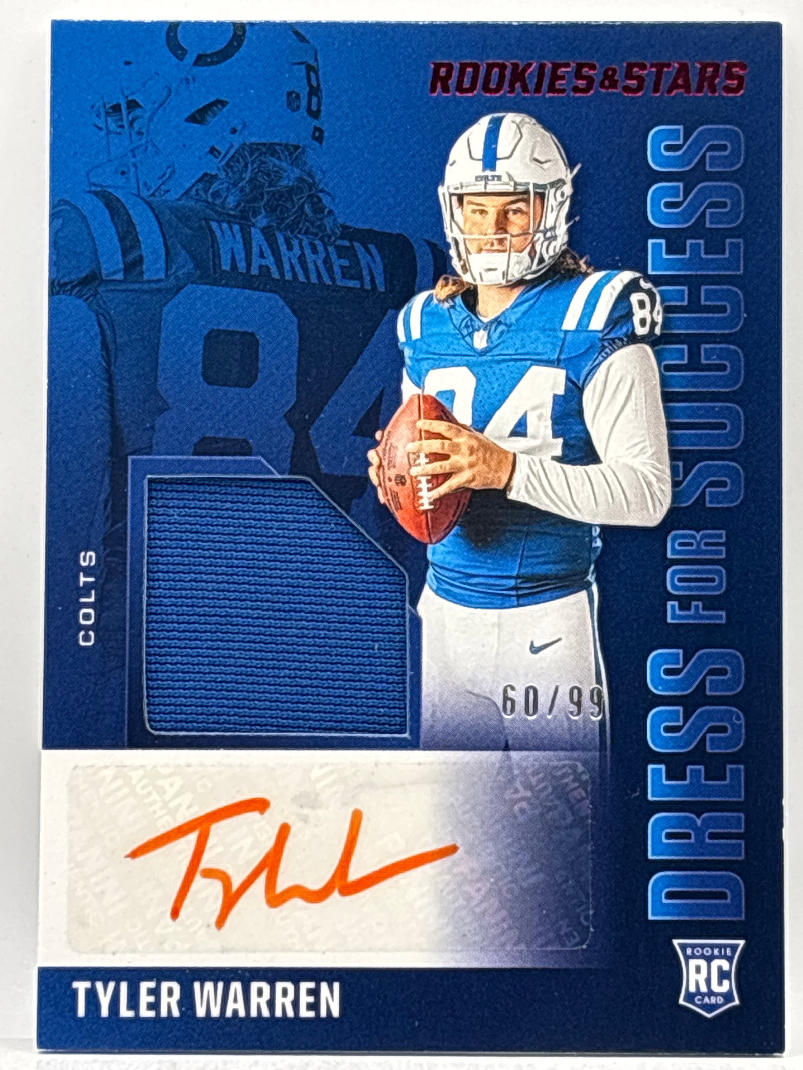/99 2025 PANINI ROOKIES & STARS TYLER WARREN DRESS FOR SUCCESS RPA: THE HOBBY BOX