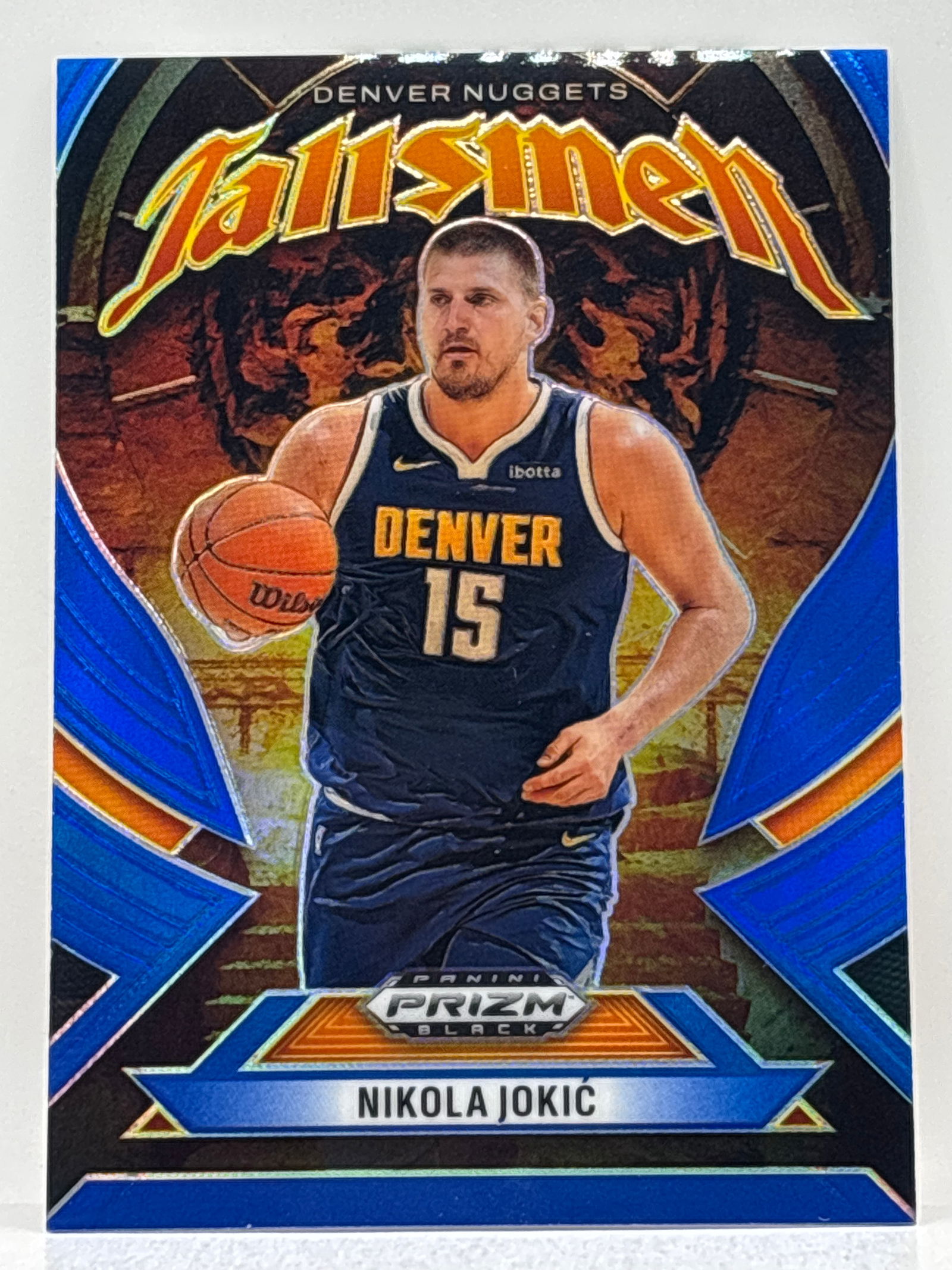 /199 2024-25 PANINI PRIZM BLACK NIKOLA JOKIC TALLSMEN BLUE PRIZM HOLO INSERT: THE HOBBY BOX