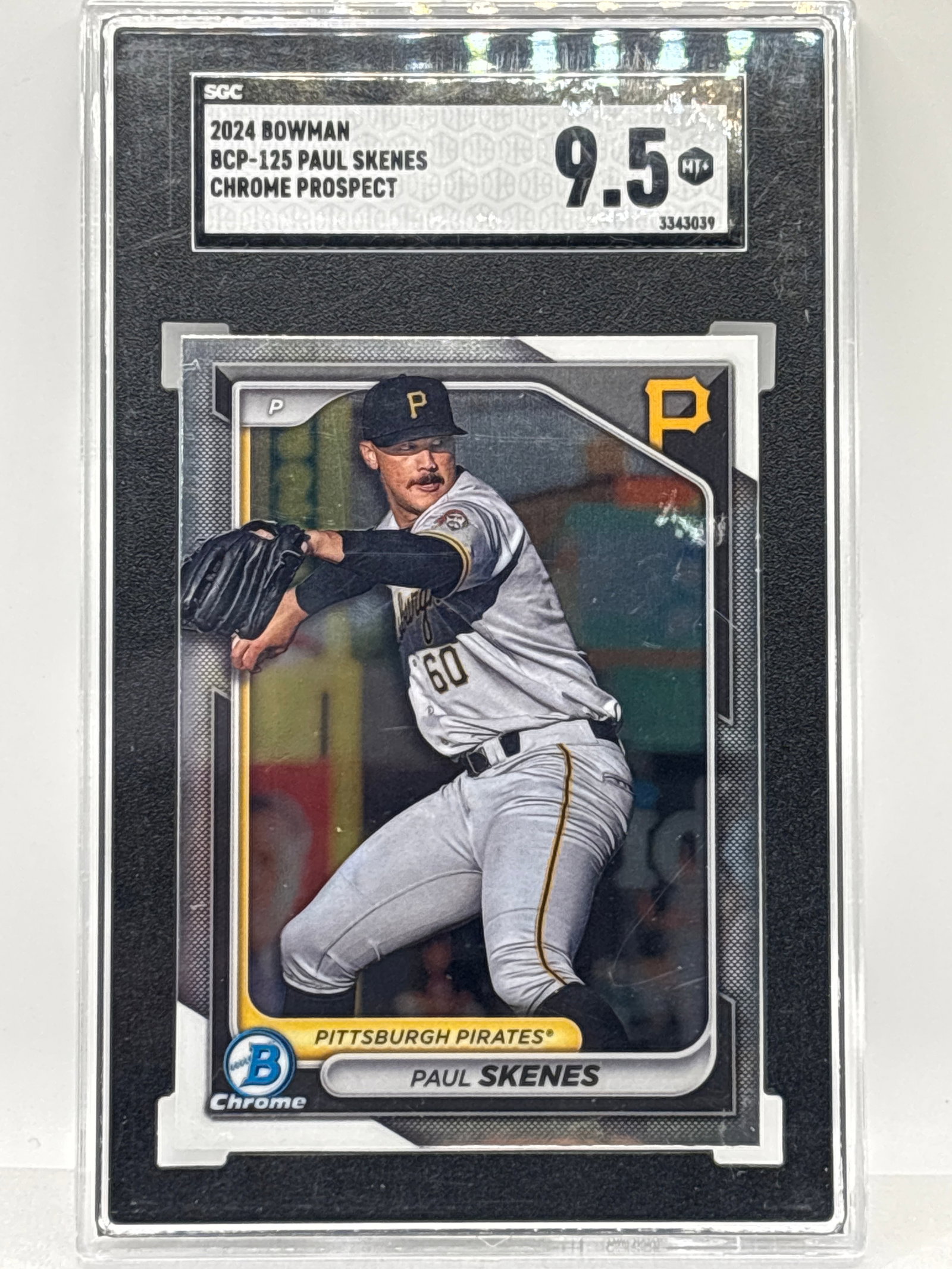 2024 BOWMAN CHROME PROSPECTS PAUL SKENES ROOKIE CARD GRADED SGC MINT+ 9.5: THE HOBBY BOX